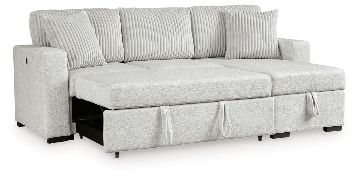 Wohlen - 2 - Piece Sectional With Pop Up Sleeper And LAF Corner Chaise - Alloy - Hornell Furniture Outlet