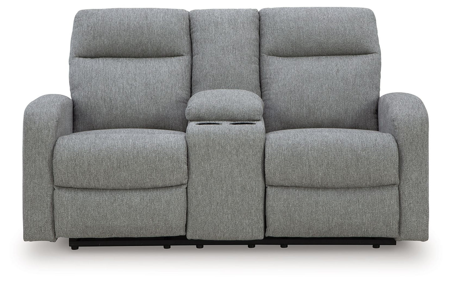 Gauntlet - Sterling - Double Recline Loveseat With Console - Hornell Furniture Outlet