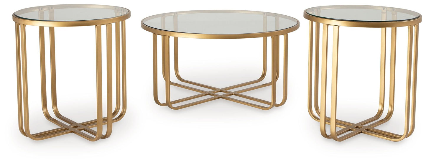 Milloton - Gold - Occasional Table Set (Set of 3) - Hornell Furniture Outlet