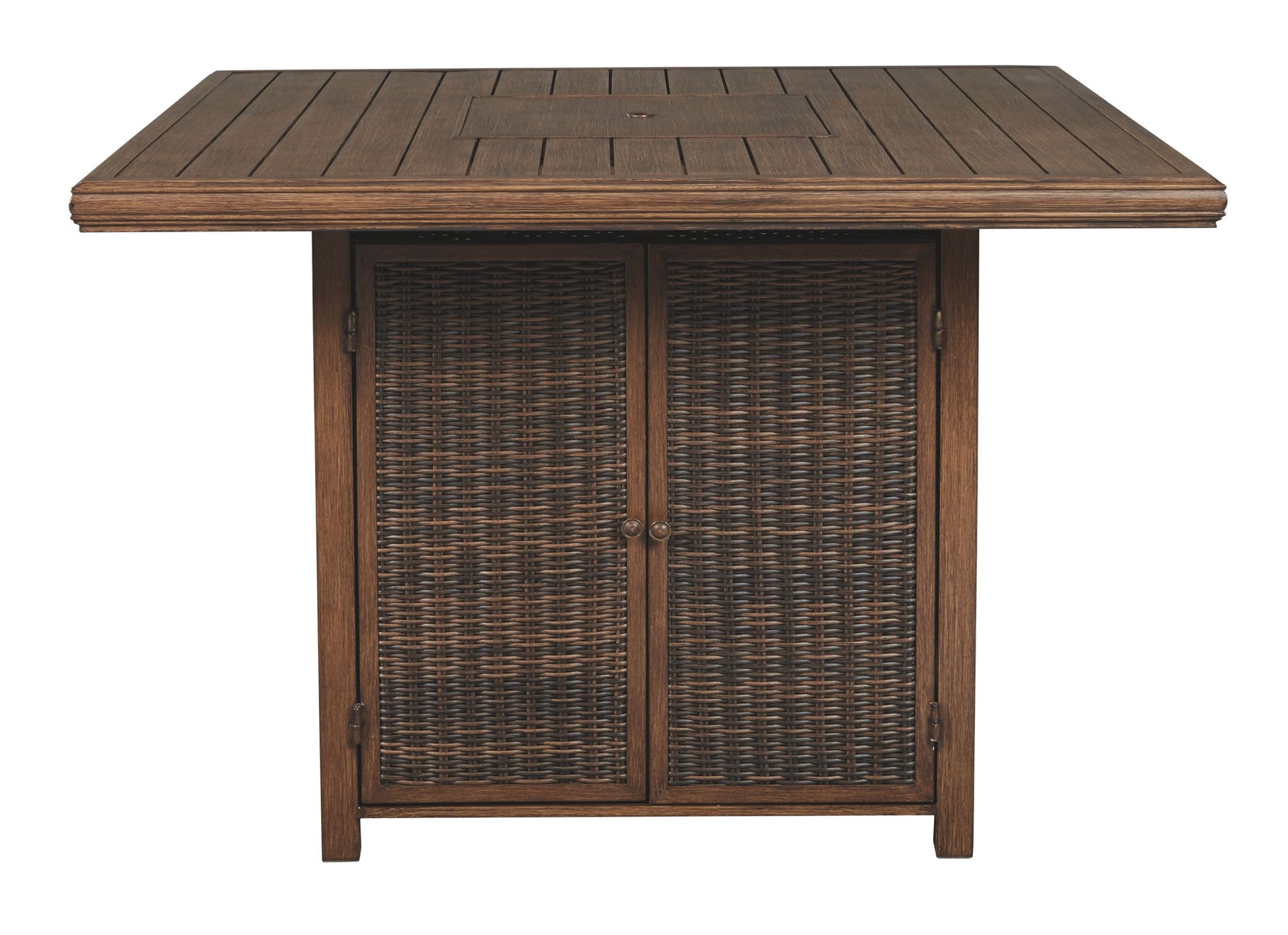 Paradise Trail - Medium Brown - Square Bar Table w/Fire Pit - Hornell Furniture Outlet