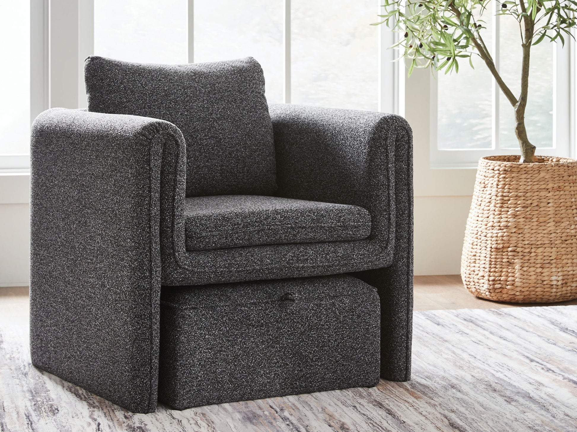 Vreni - Charcoal / Black - Accent Chair - Hornell Furniture Outlet