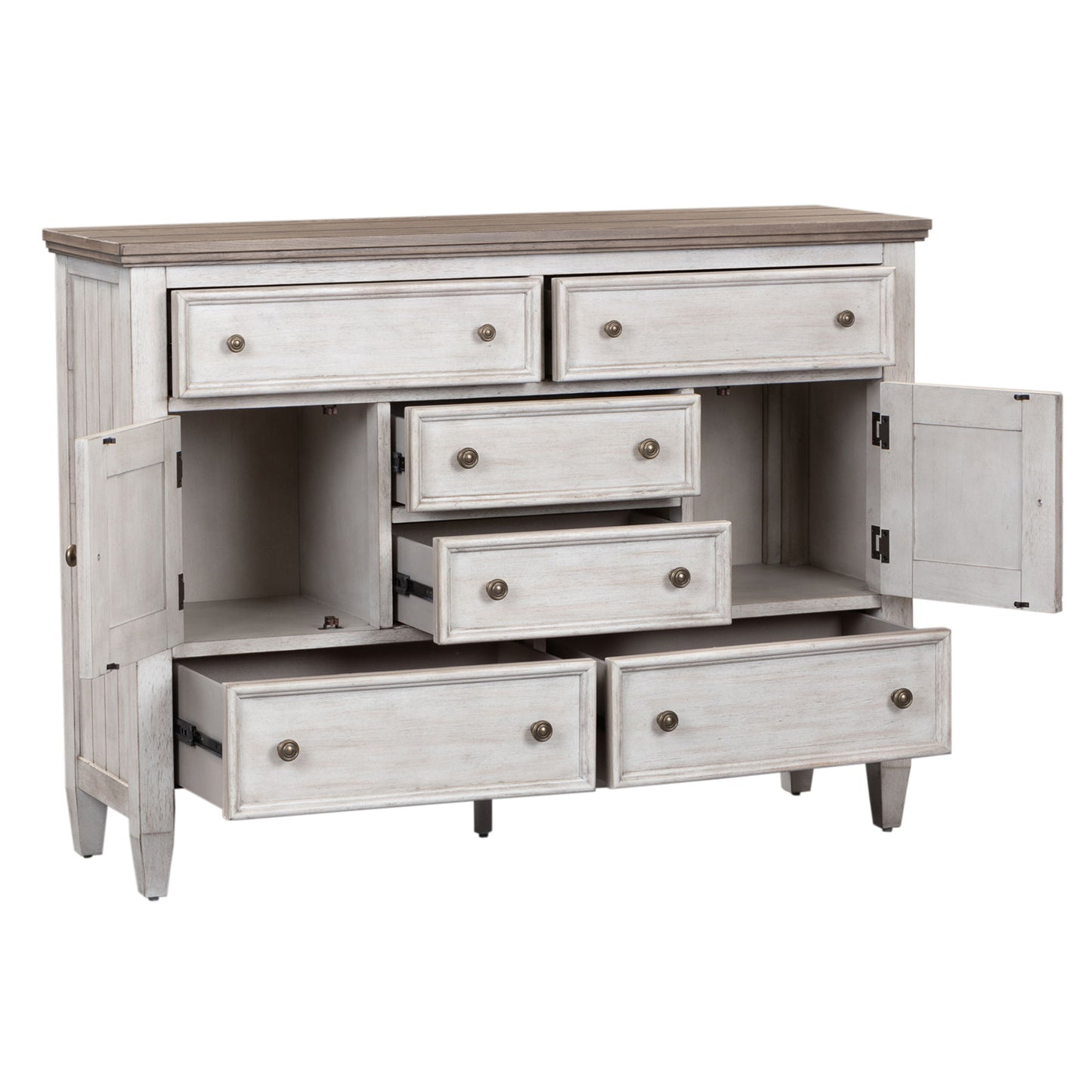 Heartland - 2 Door 6 Drawer Chesser - White - Hornell Furniture Outlet