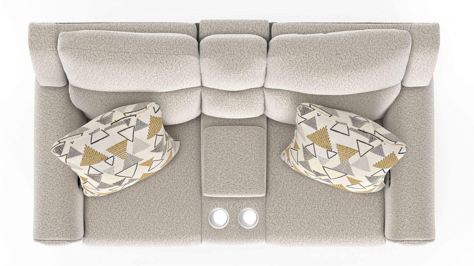 Micah - Power Headrest Power Deep Seat Reclining Console Loveseat - Oatmeal - Hornell Furniture Outlet