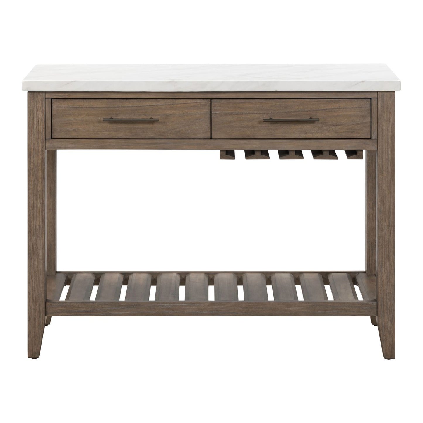 Edison - Server With Faux Marble Top - Brownstone - Hornell Furniture Outlet
