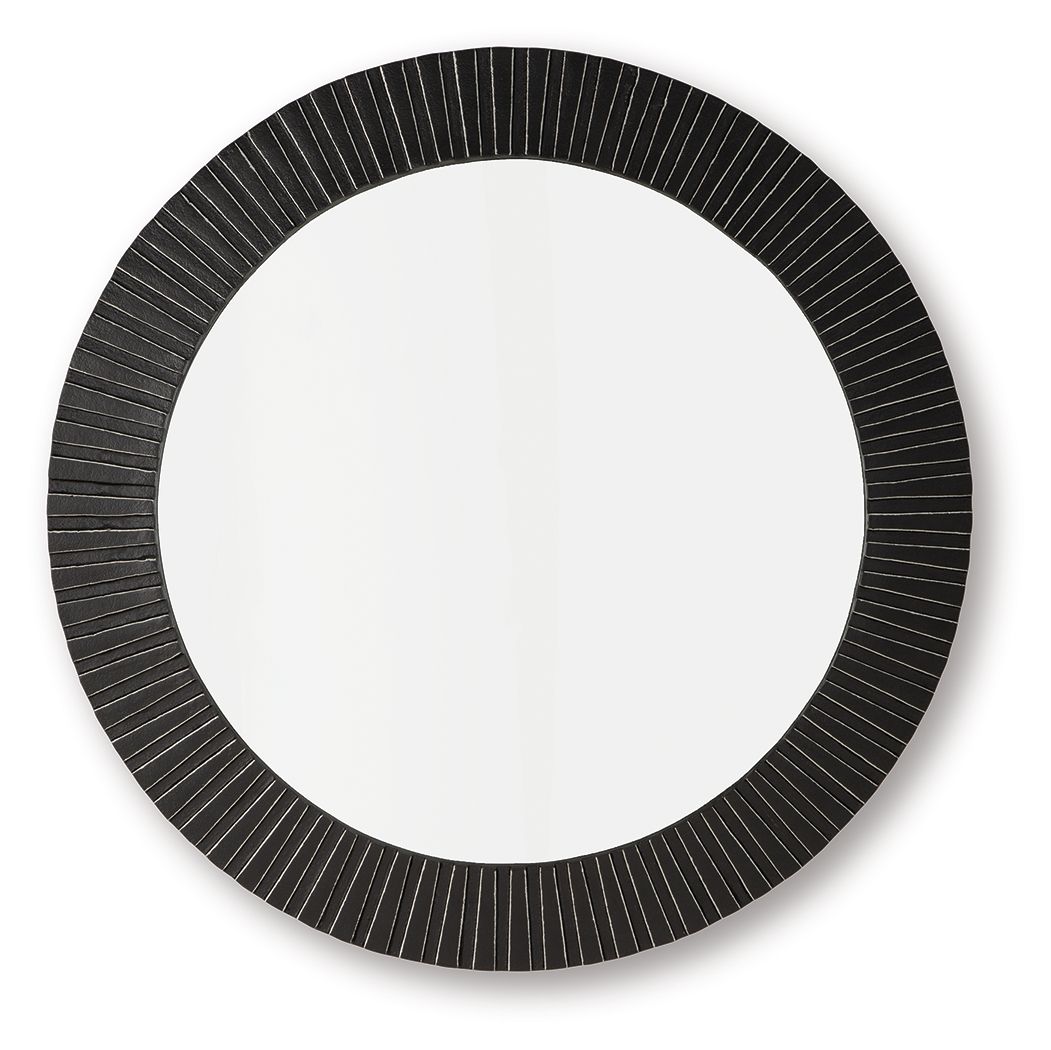 Ozias - Black - Accent Mirror - Hornell Furniture Outlet