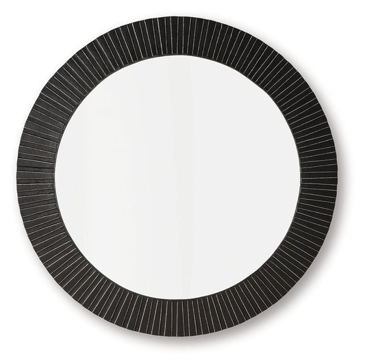 Ozias - Black - Accent Mirror - Hornell Furniture Outlet