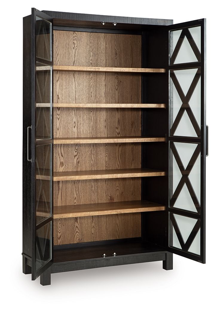 Christop - Accent Cabinet - Black / Brown - Hornell Furniture Outlet