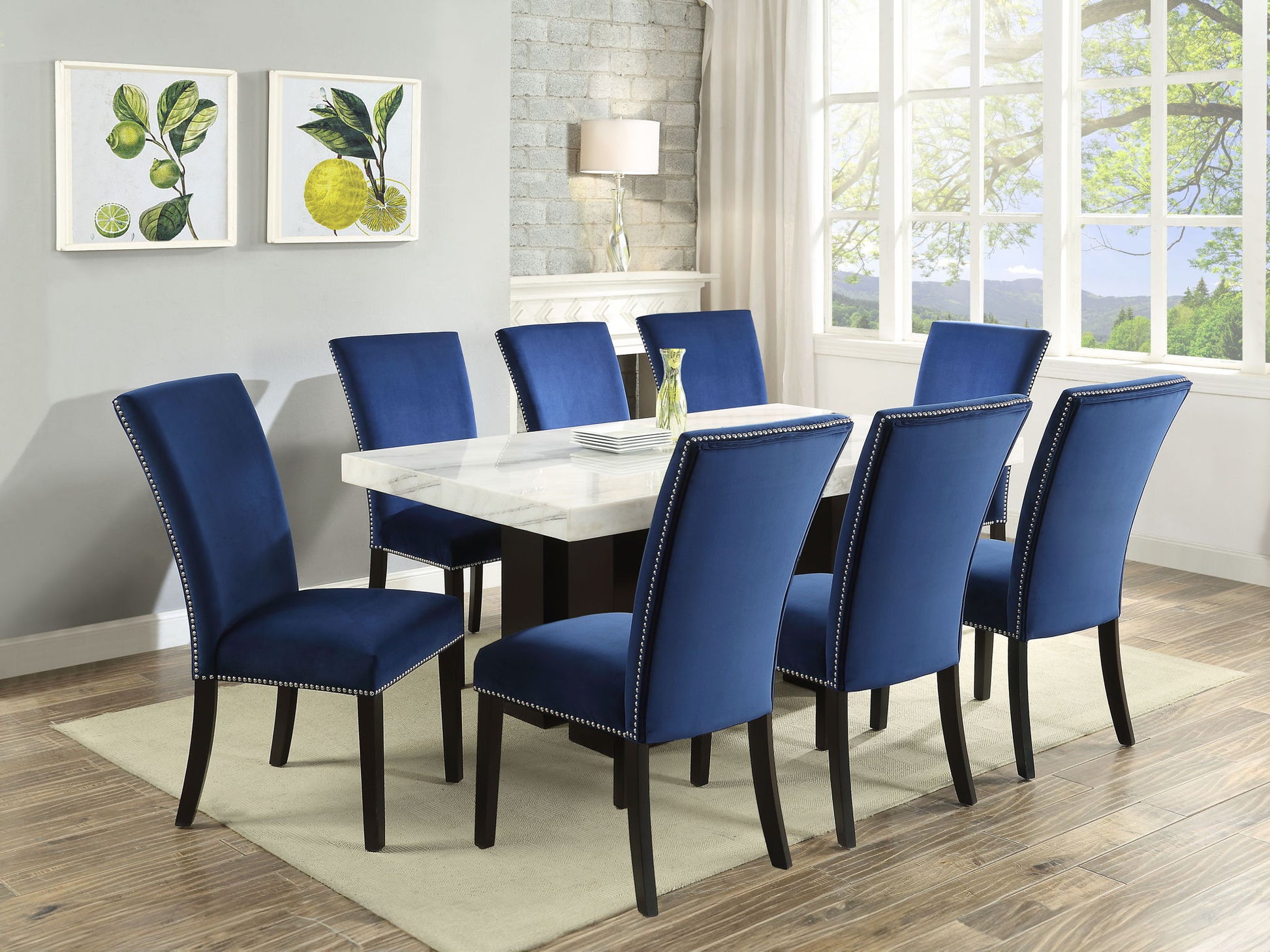 Camila - Rectangular Dining Set - White Top - Hornell Furniture Outlet