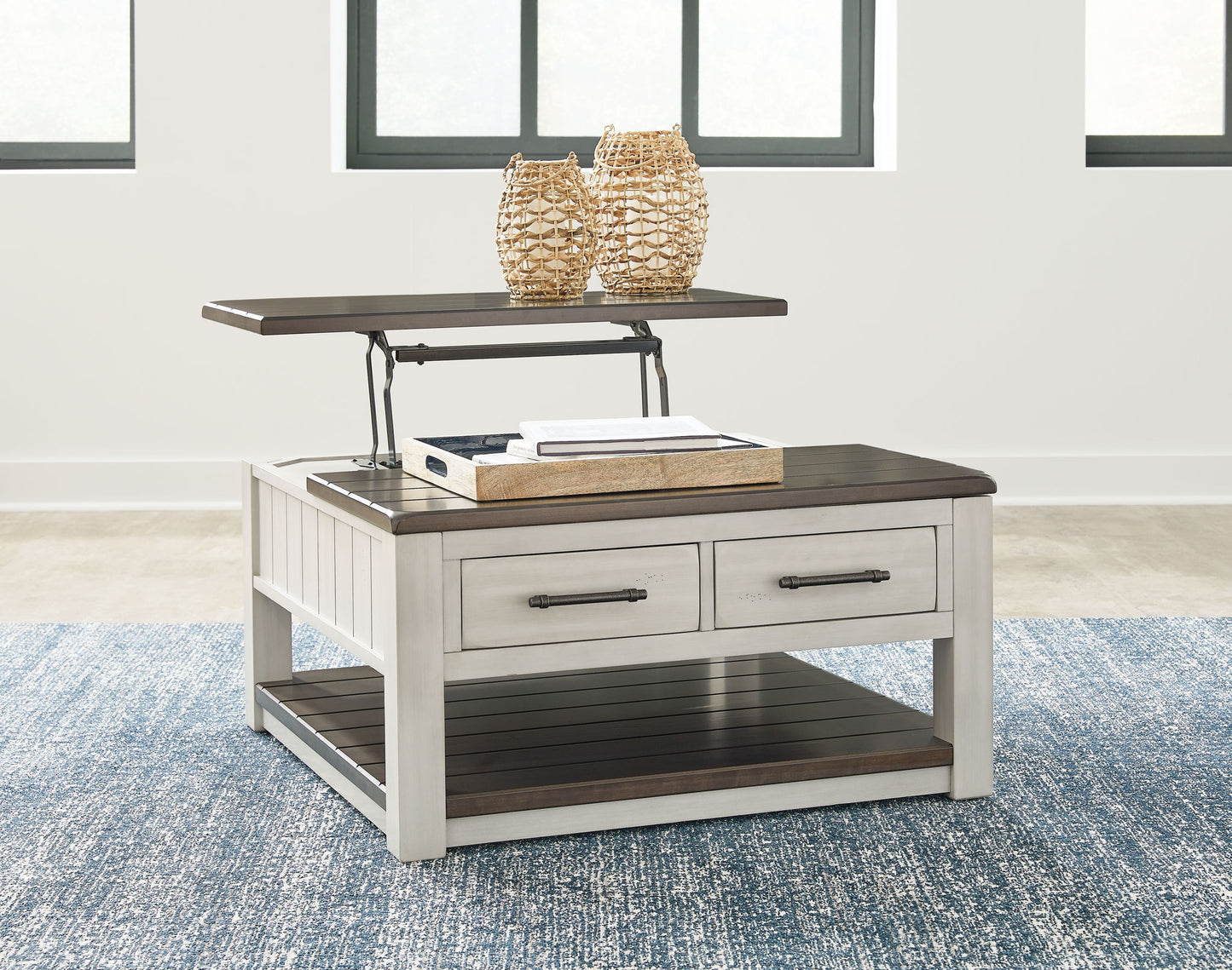 Darborn - Gray / Brown - Lift Top Cocktail Table - Hornell Furniture Outlet