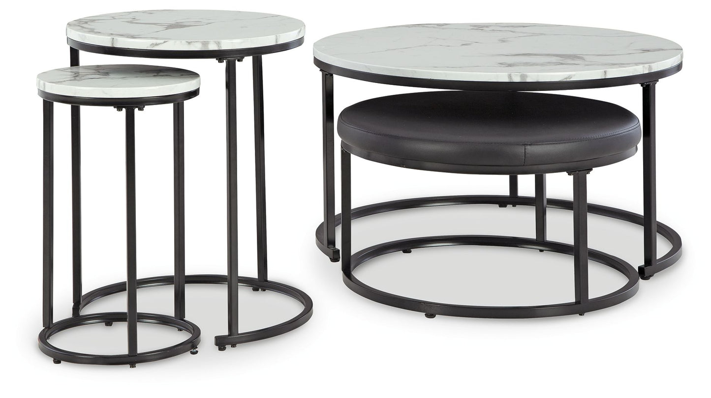 Jusmour - Black / White - Occasional Nesting Table (Set of 4) - Hornell Furniture Outlet