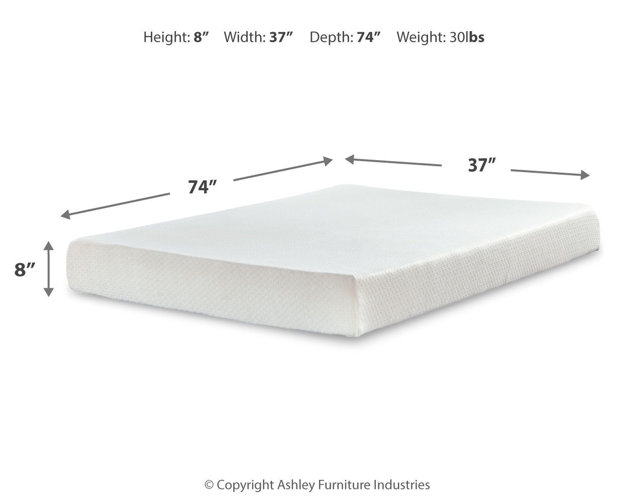 Chime 8 Inch Memory Foam - Medium Memory Foam Mattress - Hornell Furniture Outlet