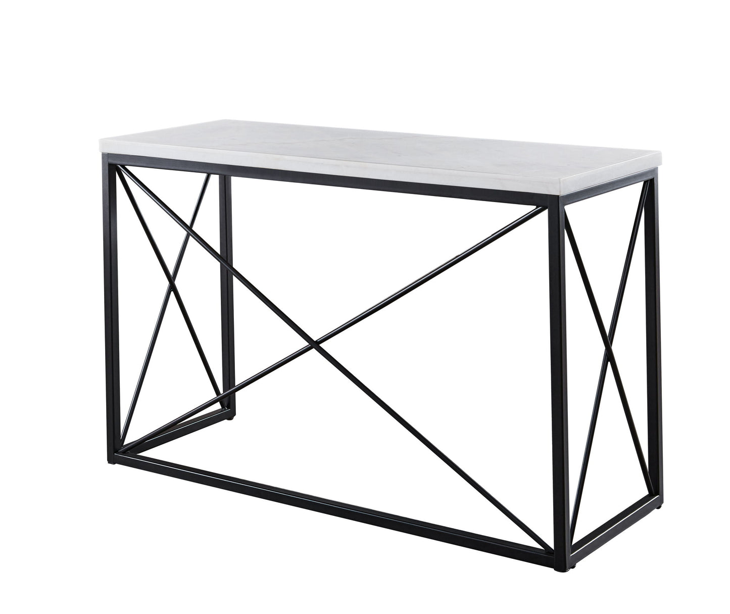 Skyler - White Marble Top Rectangular Sofa Table - White - Hornell Furniture Outlet