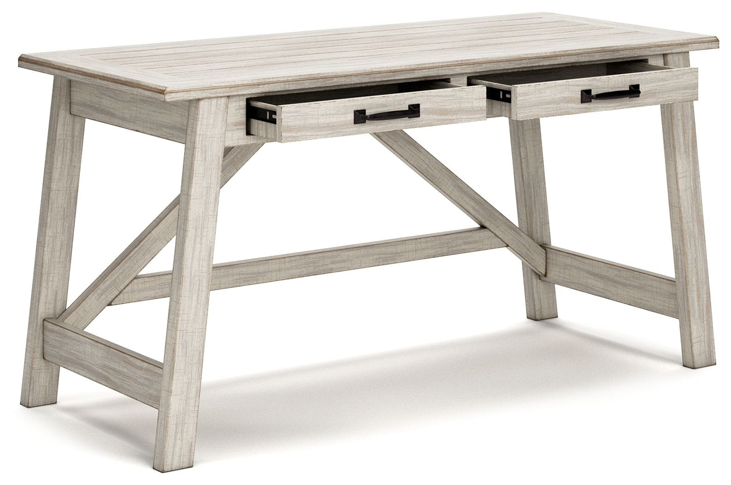Carynhurst - Whitewash - Home Office Large Leg Desk - Hornell Furniture Outlet