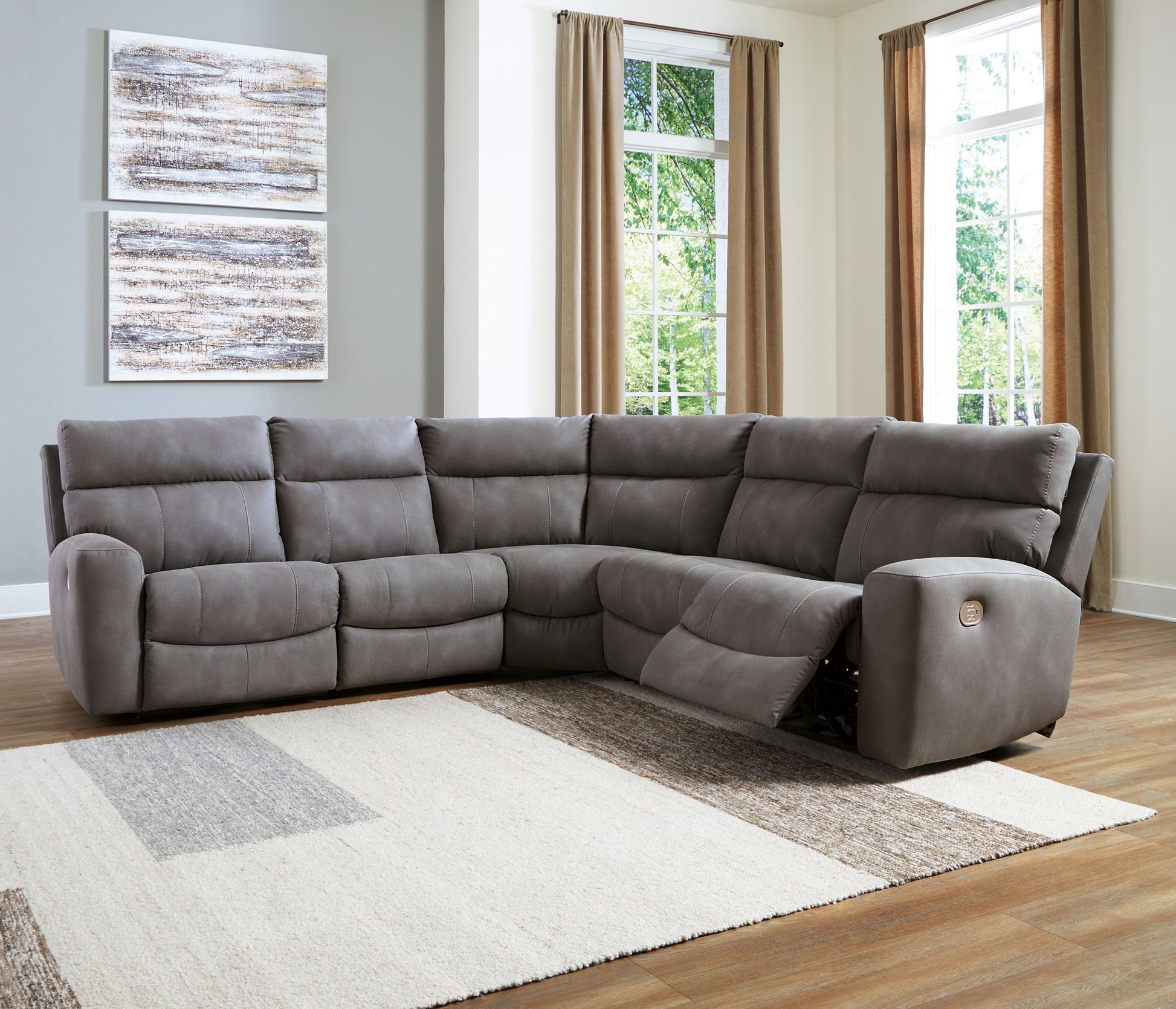 Next - gen Durapella - Power Reclinering Sectional Set - Hornell Furniture Outlet