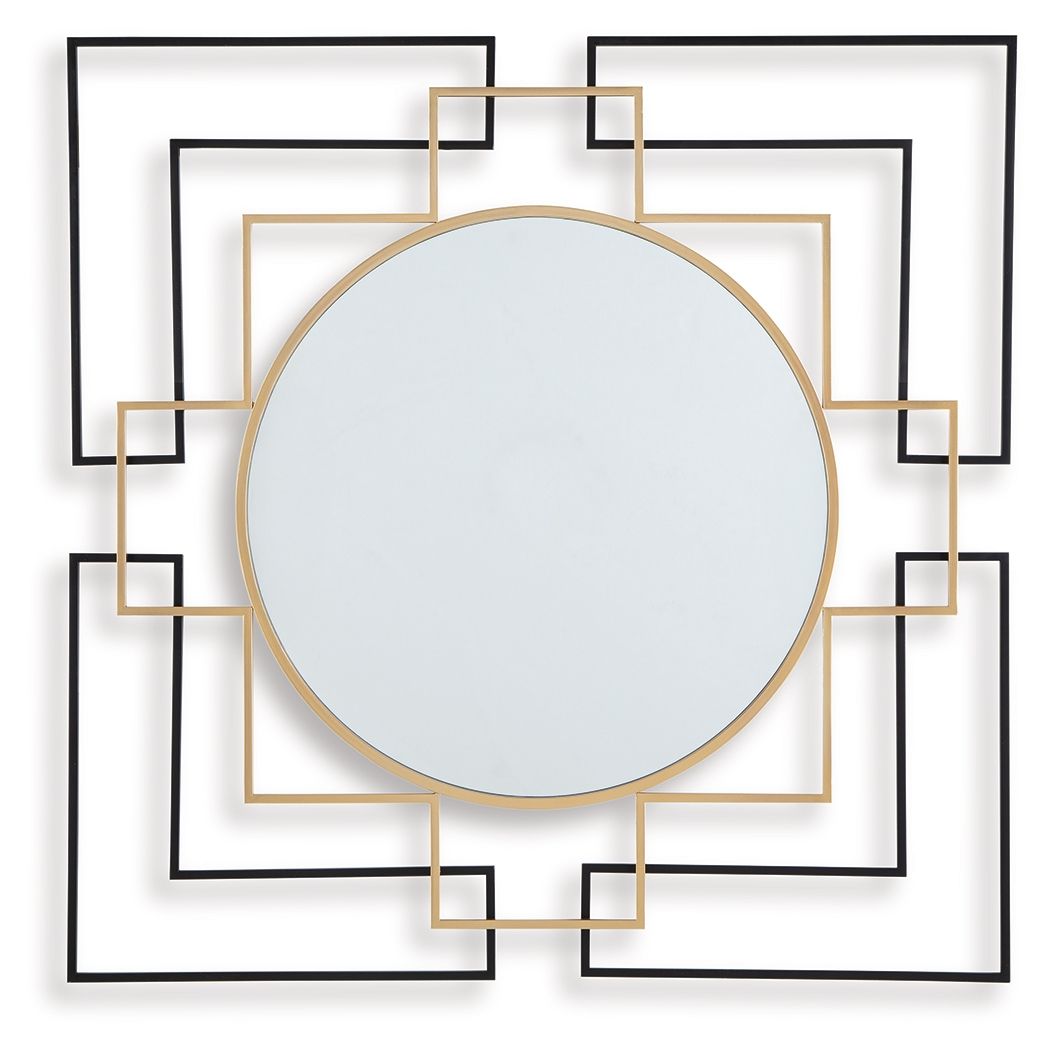 Oceanal - Black / Gold Finish - Accent Mirror - Hornell Furniture Outlet