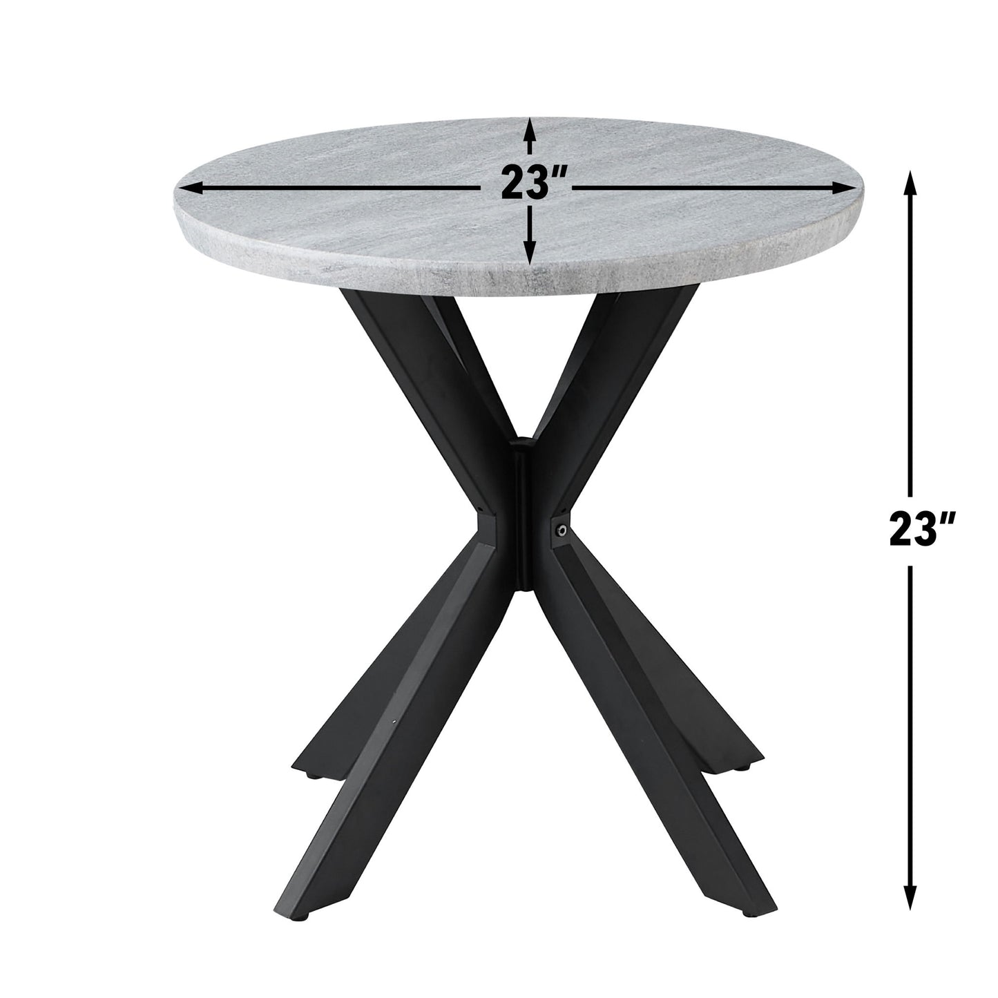 Keyla - 3 Piece Faux Marble Table Set - Gray - Hornell Furniture Outlet