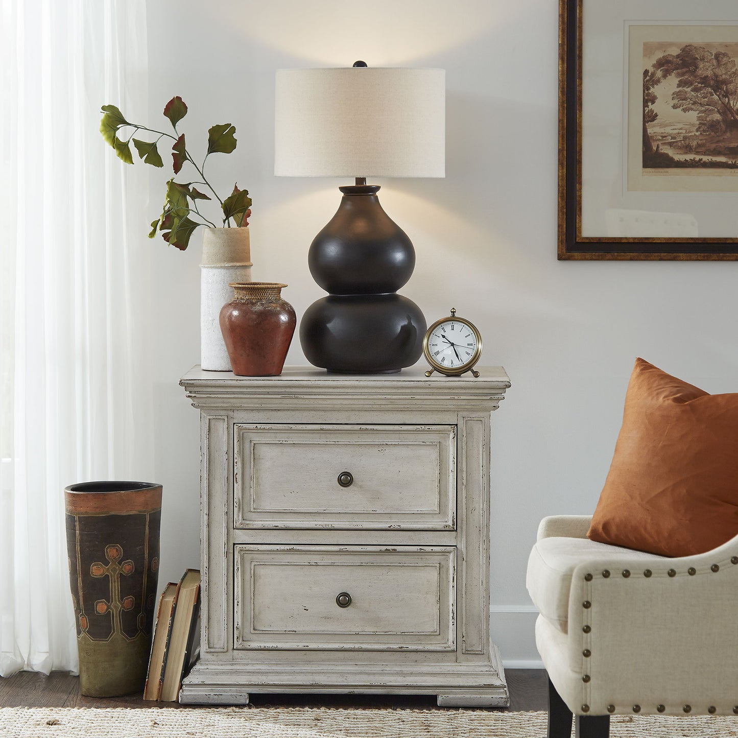 Big Valley - 2 Drawer Night Stand w/ Charging Station - Hornell Furniture Outlet
