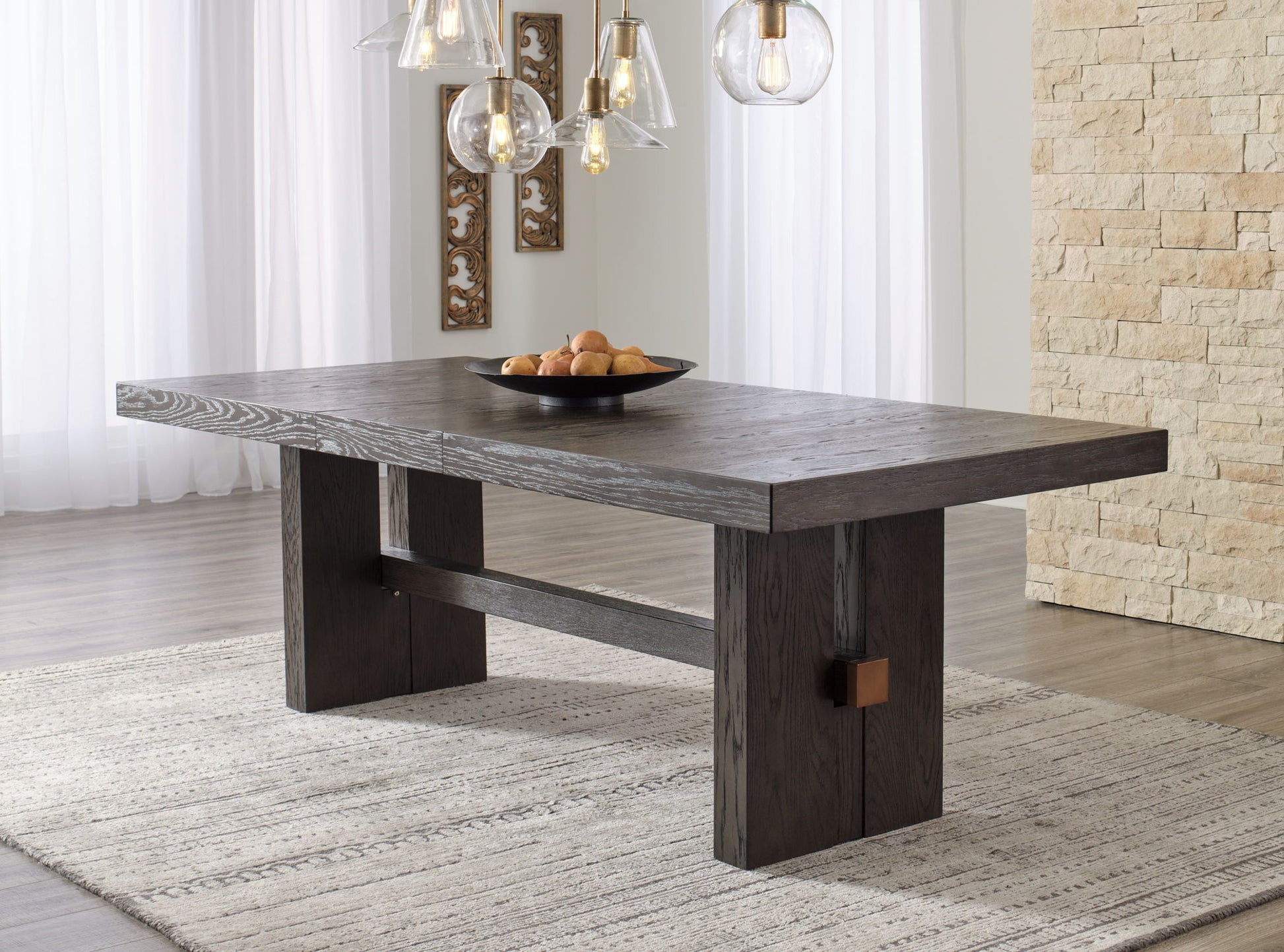 Burkhaus - Dark Brown - Rectangular Dining Room Extension Table - Hornell Furniture Outlet