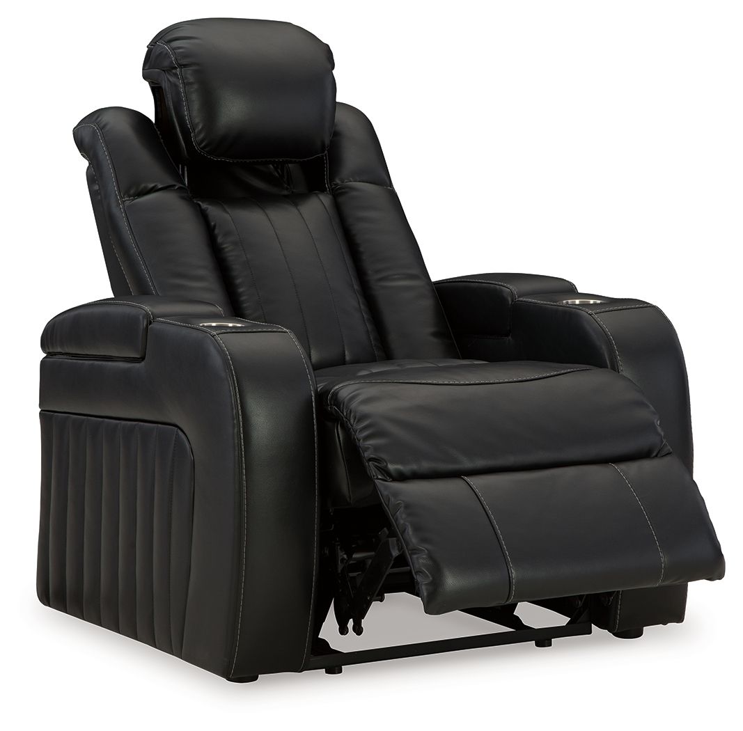 Caveman Den - Midnight - Power Recliner/ Adj Headrest - Hornell Furniture Outlet