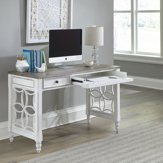 Magnolia Manor - L Writing Desk - White - Hornell Furniture Outlet