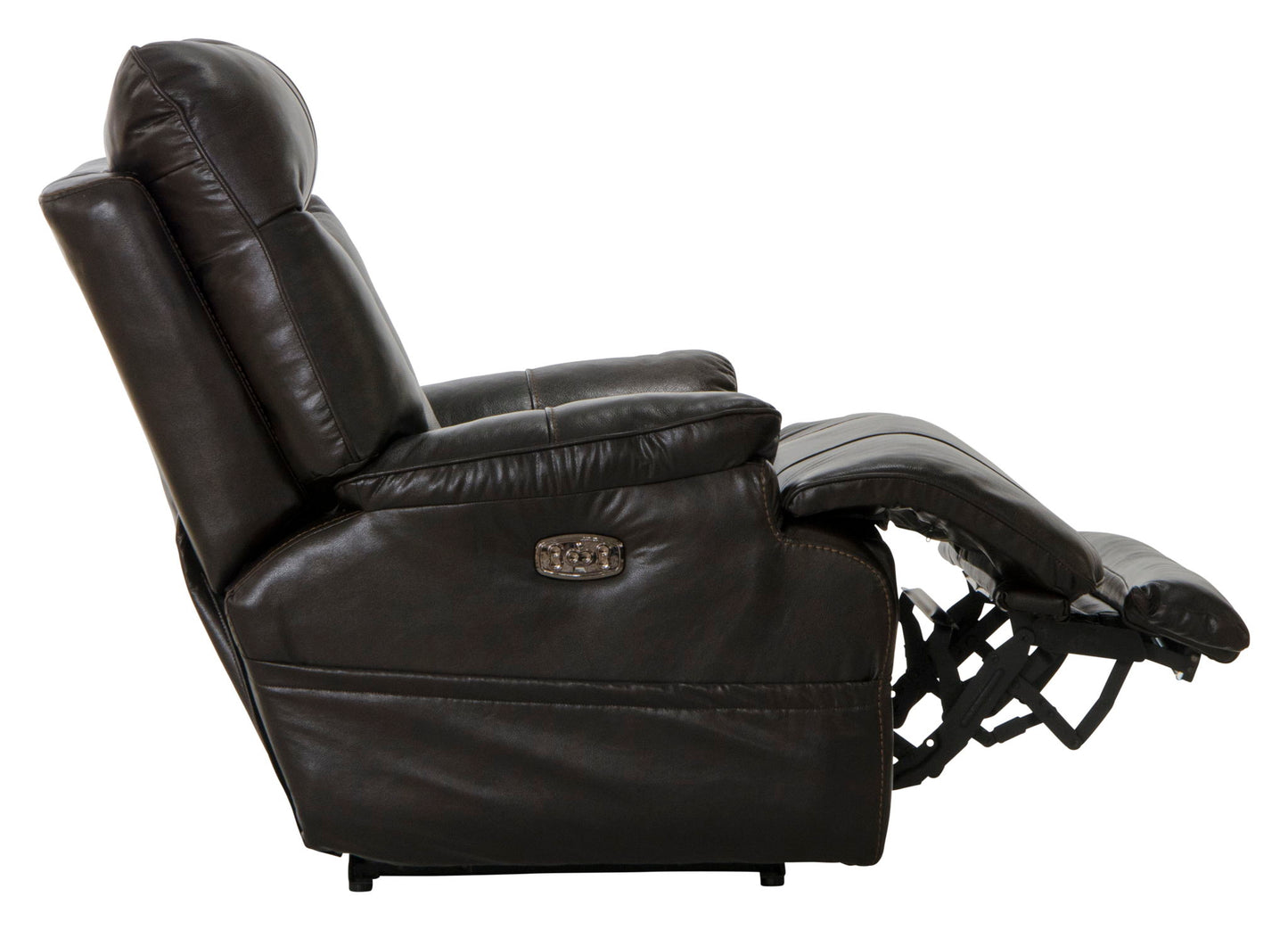 Naples - Power Lay Flat Recliner With Extended Ottoman - Chocolate - Hornell Furniture Outlet