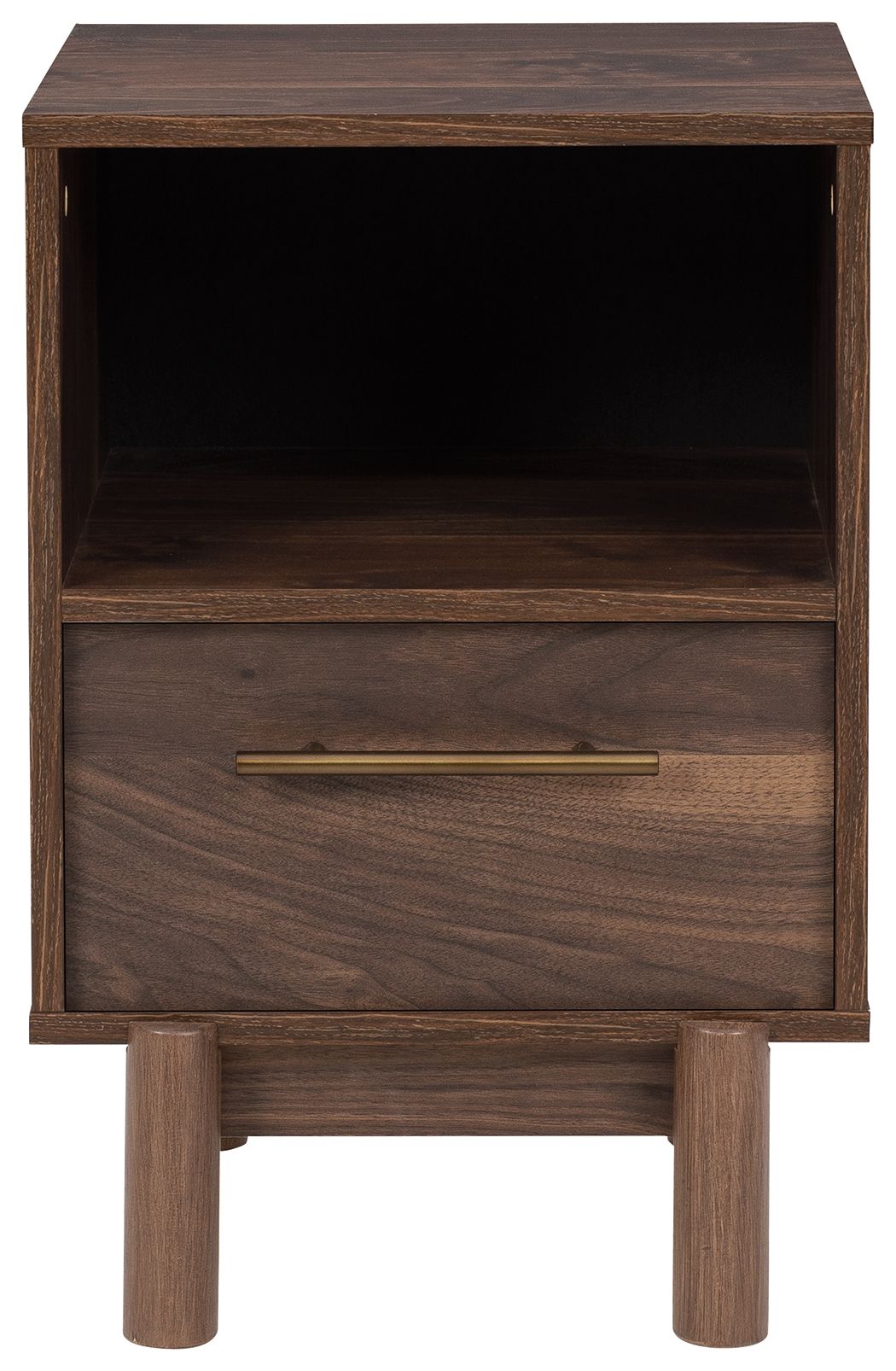 Calverson - Mocha - One Drawer Night Stand - Medium - Hornell Furniture Outlet