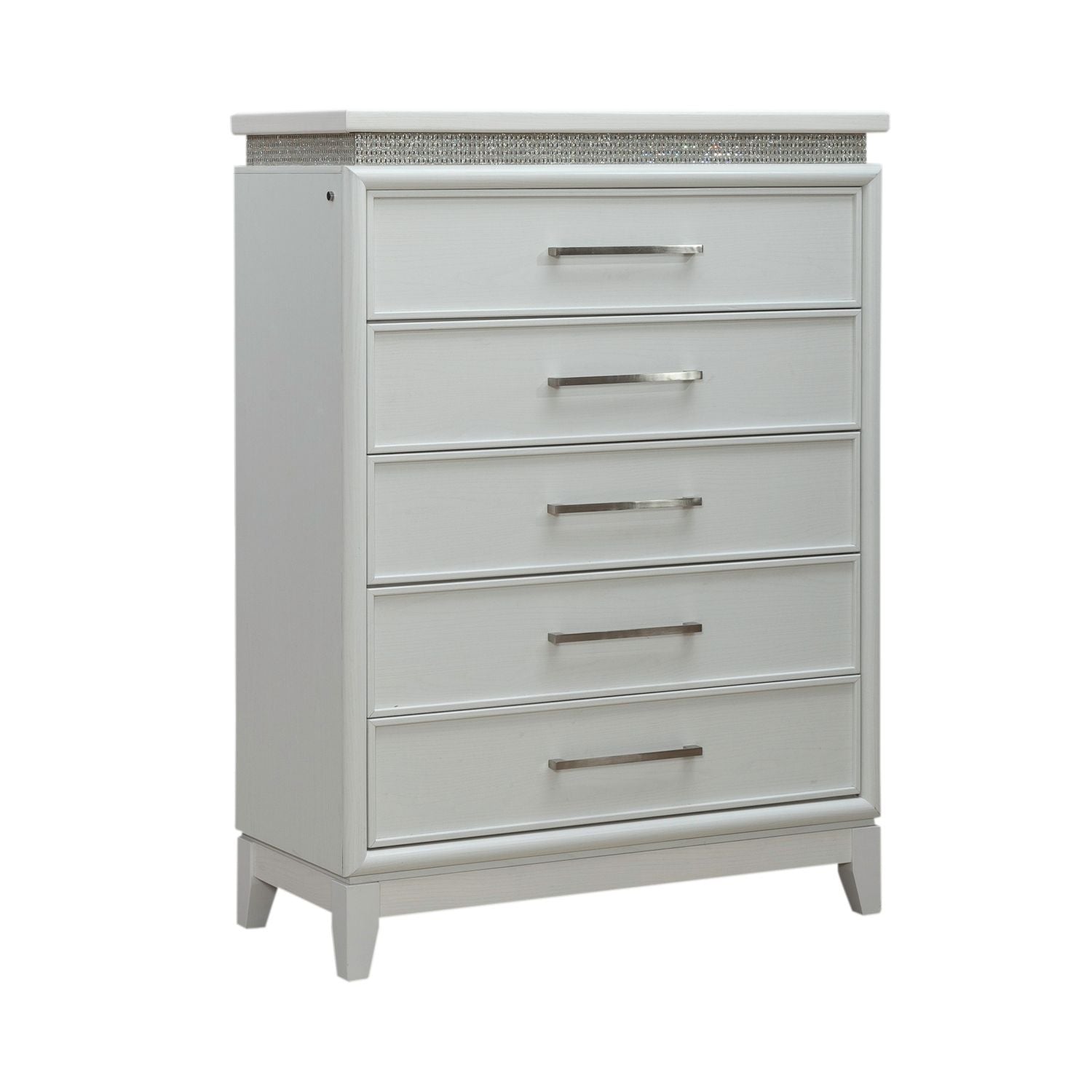 Reflections - 5 Drawer Chest With Lights - White - Hornell Furniture Outlet