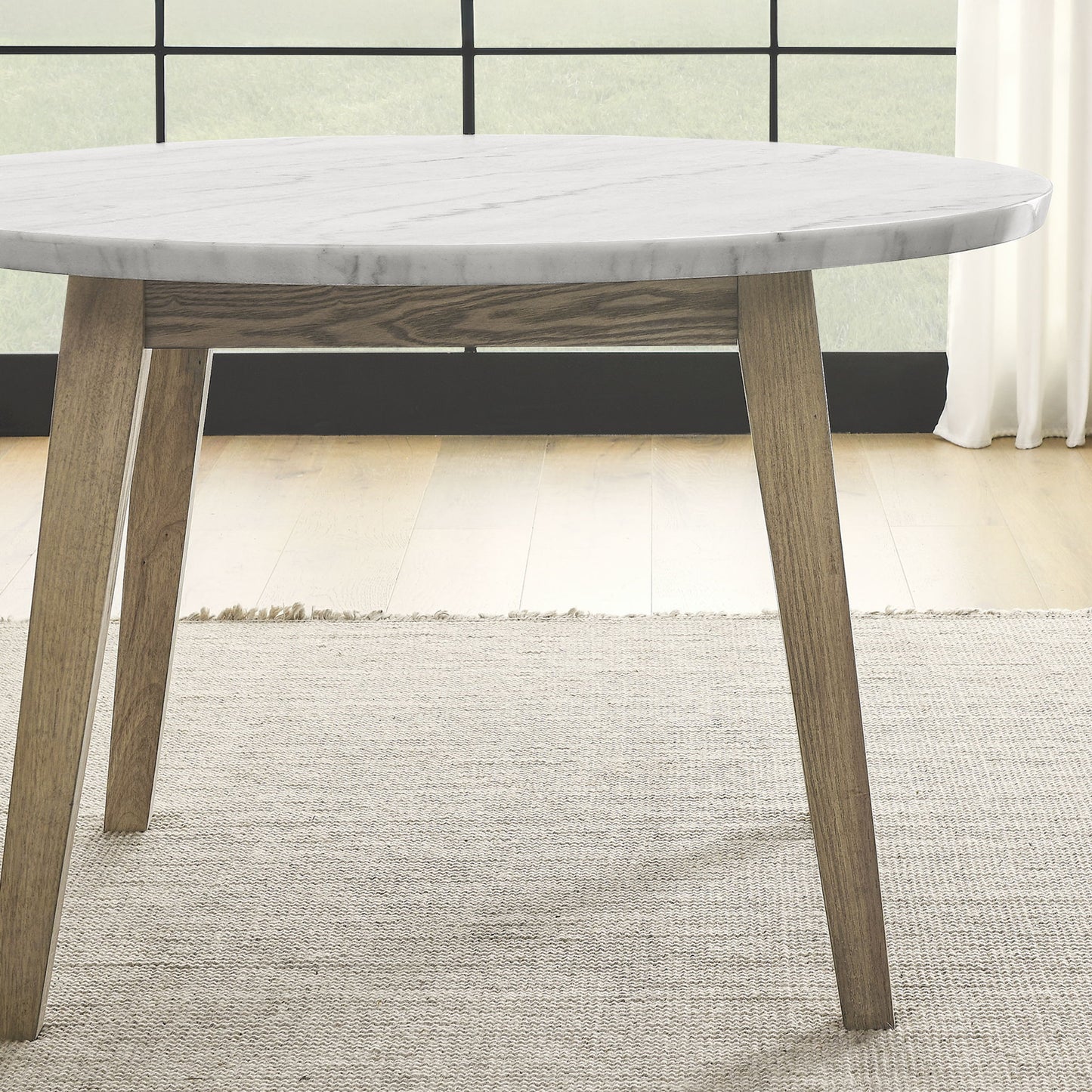 Vida - Marble Top Round Dining Table - White - Hornell Furniture Outlet