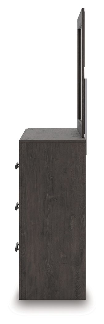Prendonea - Charcoal - Dresser and Mirror - Hornell Furniture Outlet