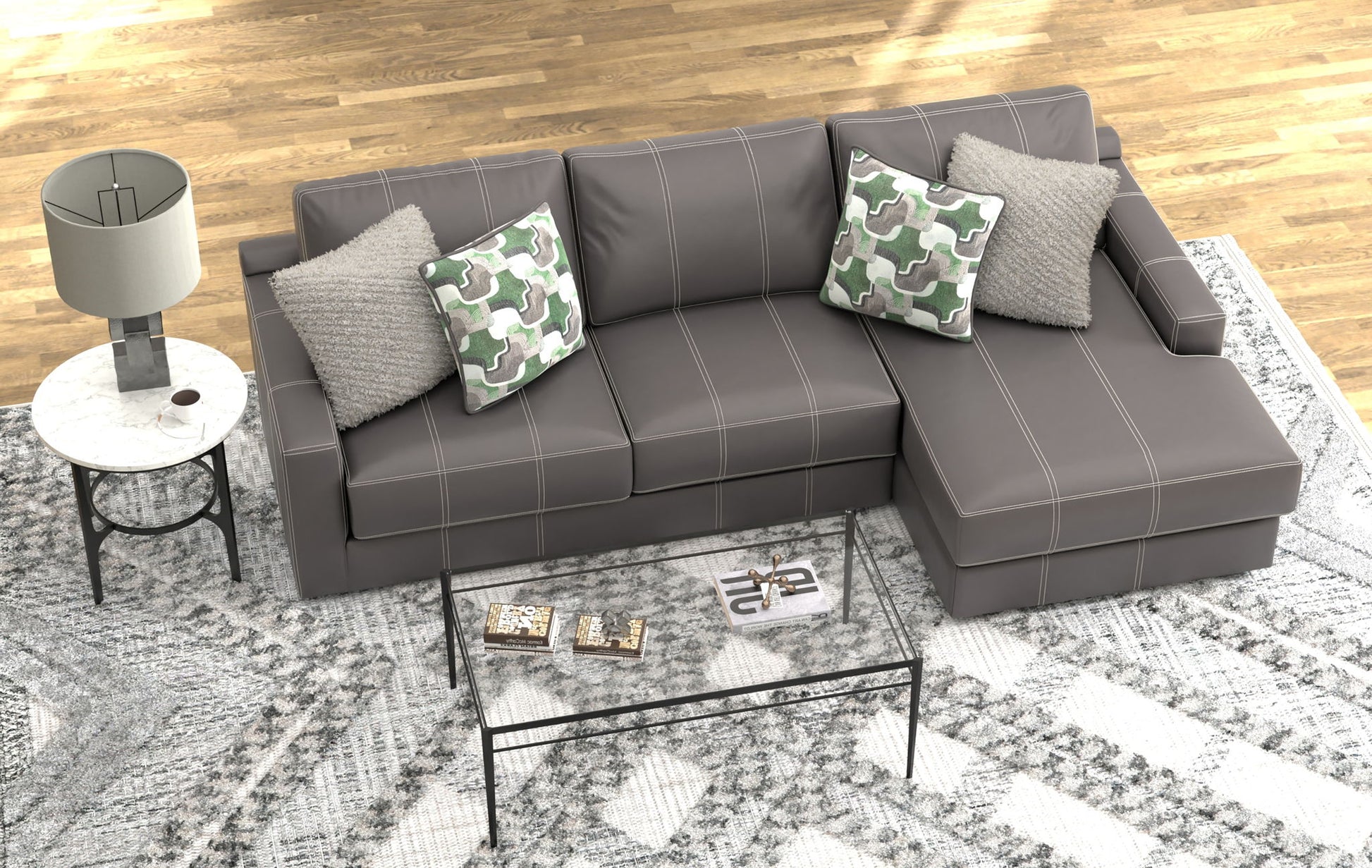 Minori - Italian Leather Sectional - Hornell Furniture Outlet