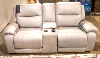 Real Moments - Power Reclining Loveseat With Audio Seating - Ash - Hornell Furniture Outlet