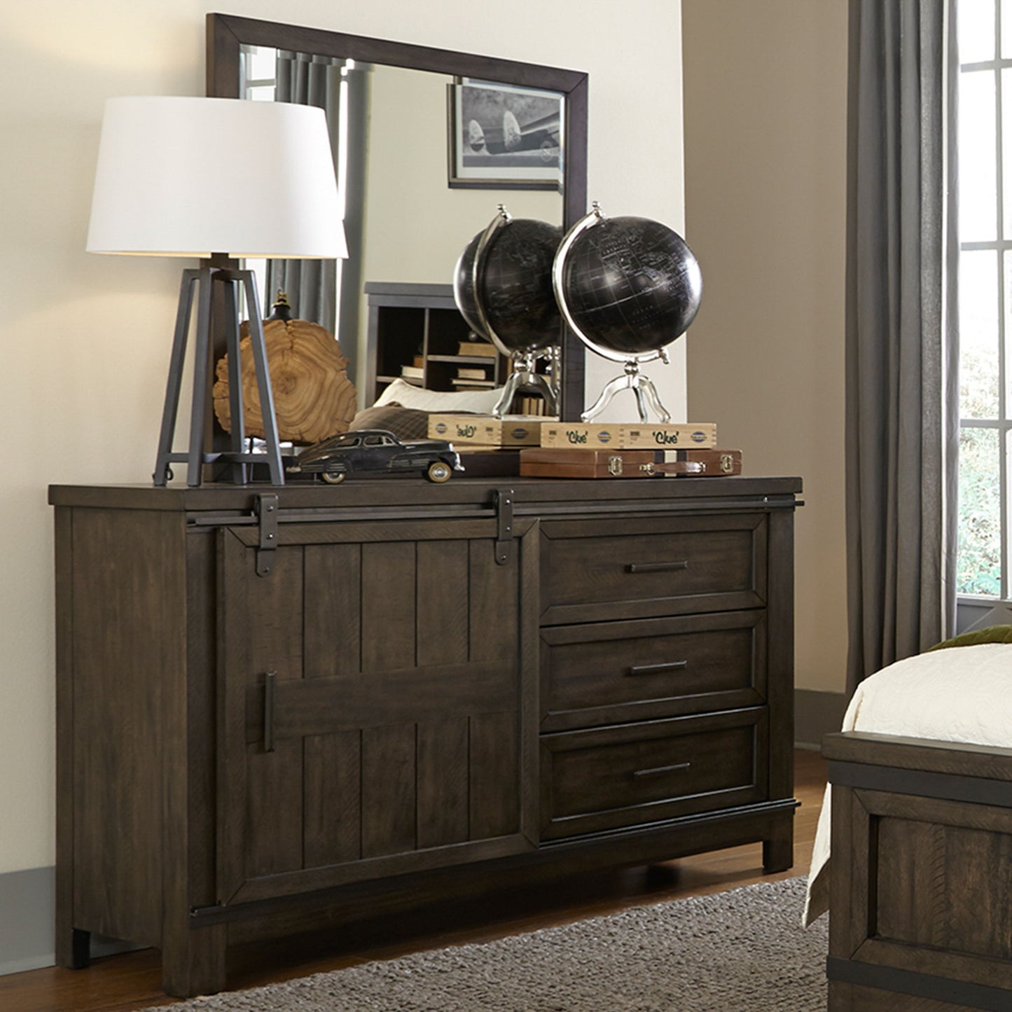 Thornwood Hills - Panel Bed, Dresser & Mirror - Hornell Furniture Outlet