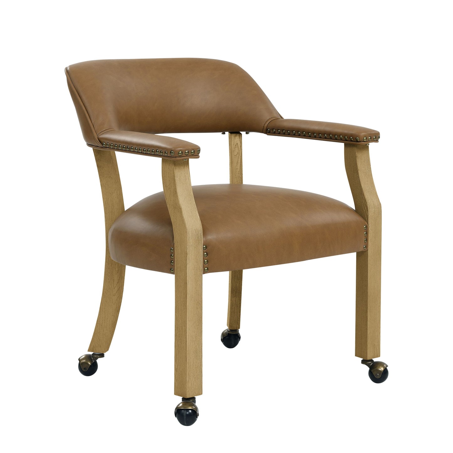 Rylie - Castered Captain's Chair - Camel - Hornell Furniture Outlet