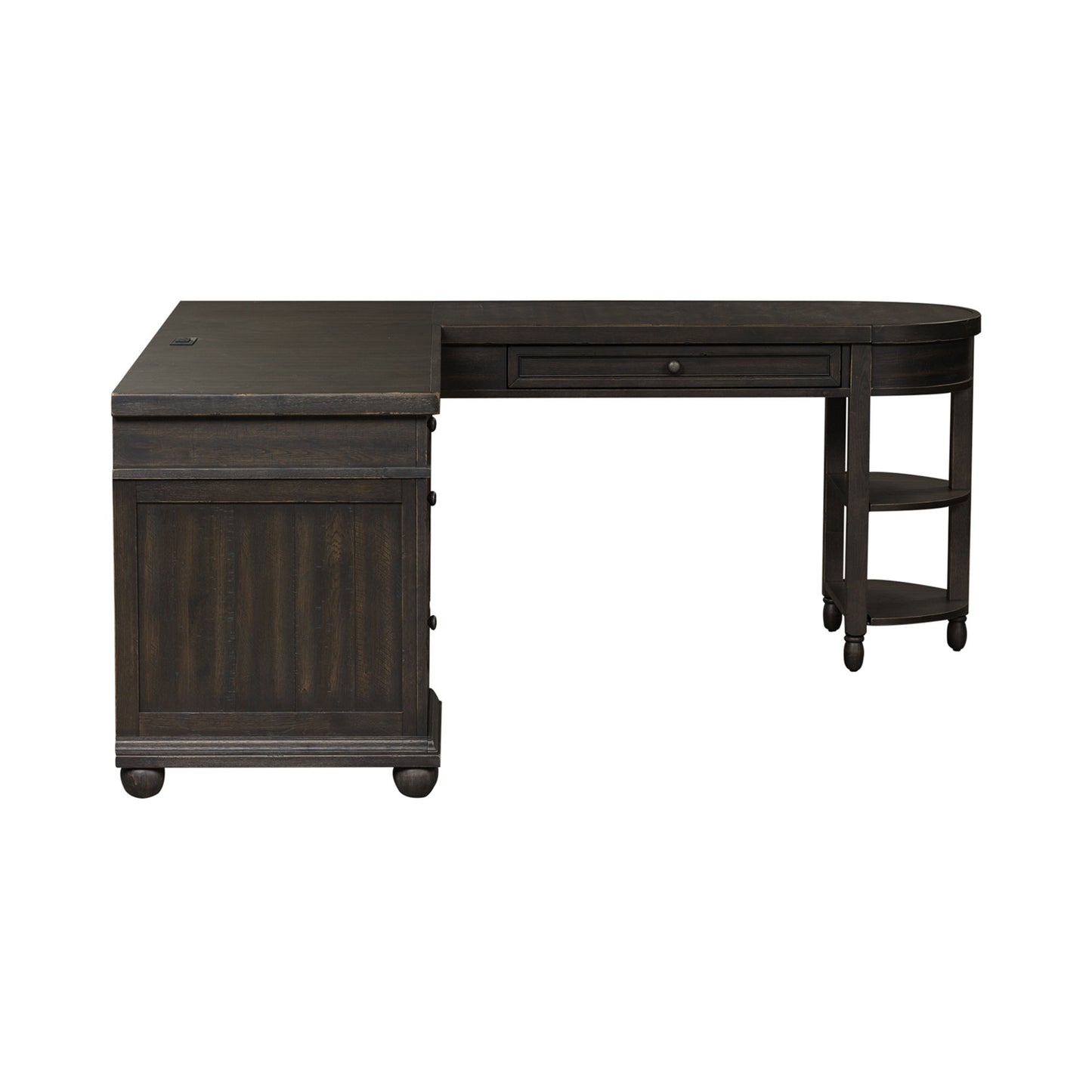 Harvest Home - L Shaped Desk Set With Hutch - Black - Hornell Furniture Outlet
