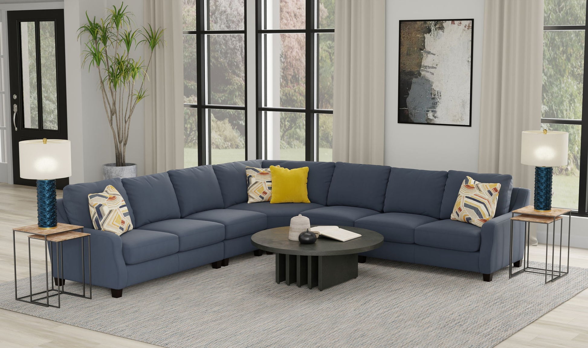 Foley - Sectional With Comfort Coil Seating And 4 Included Accent Pillows - Hornell Furniture Outlet