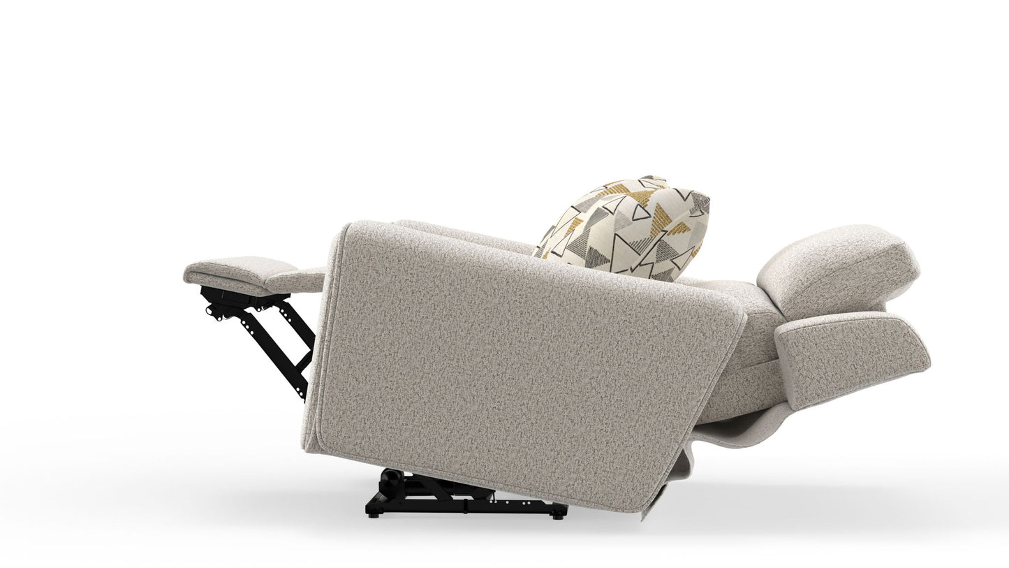 Micah - Power Headrest Power Deep Seat Lay Flat Recliner - Oatmeal - Hornell Furniture Outlet