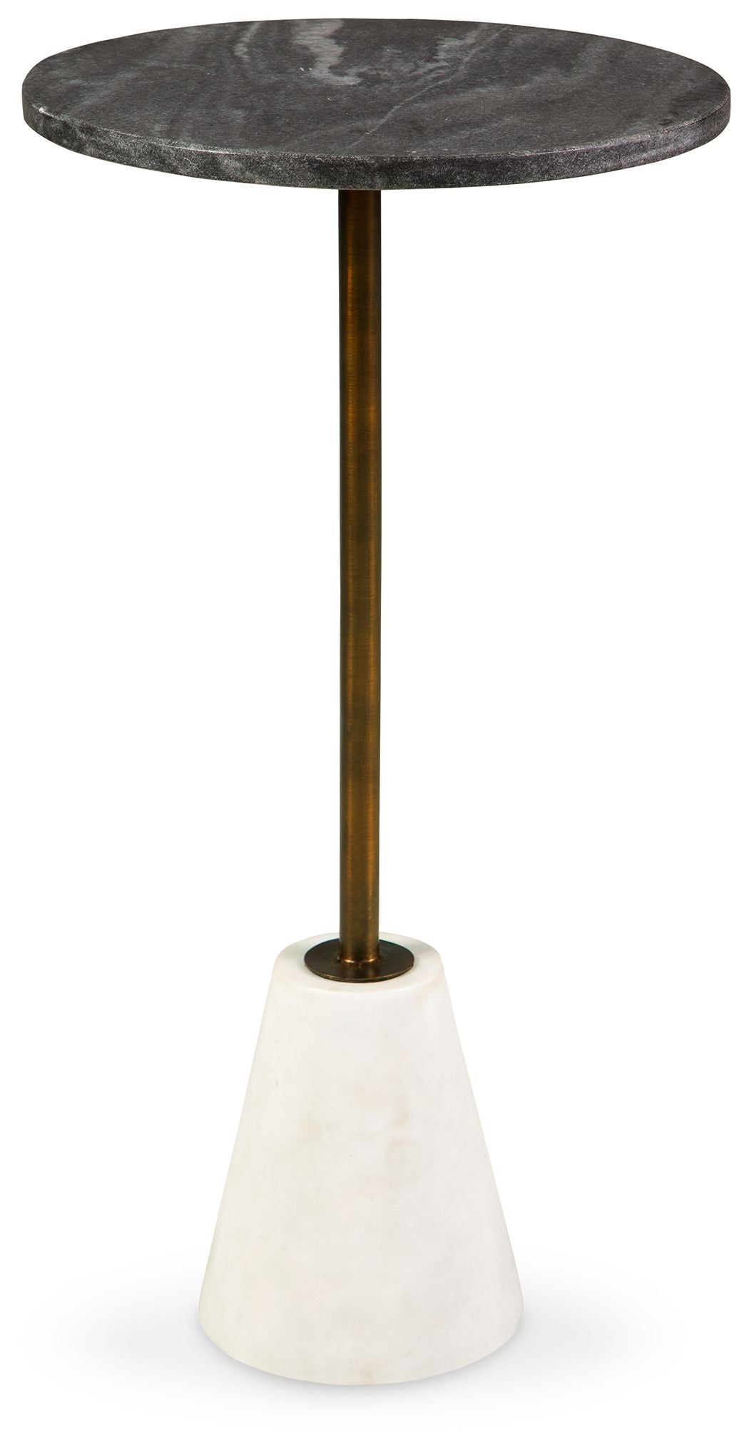 Caramont - Black / White / Gold Finish - Accent Table with White Base - Hornell Furniture Outlet