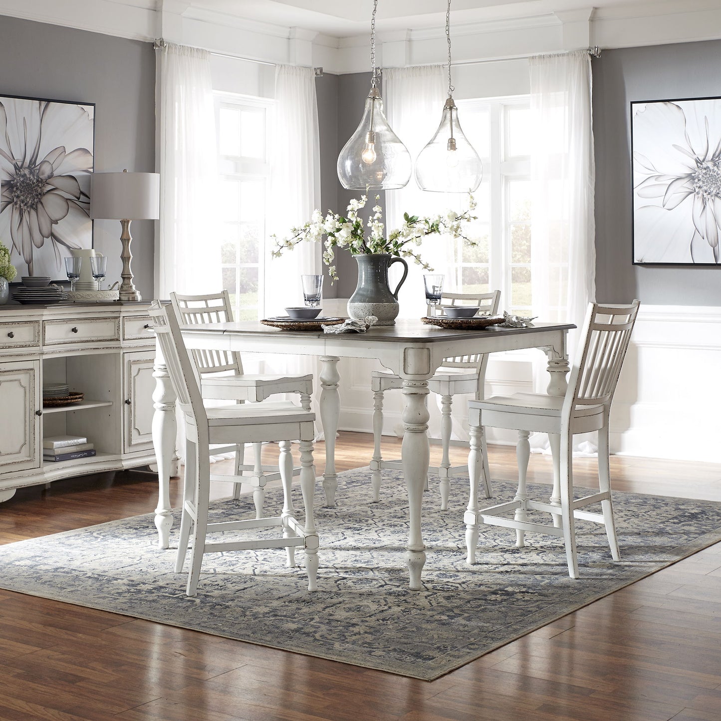 Magnolia Manor - Gathering Table Set - Hornell Furniture Outlet