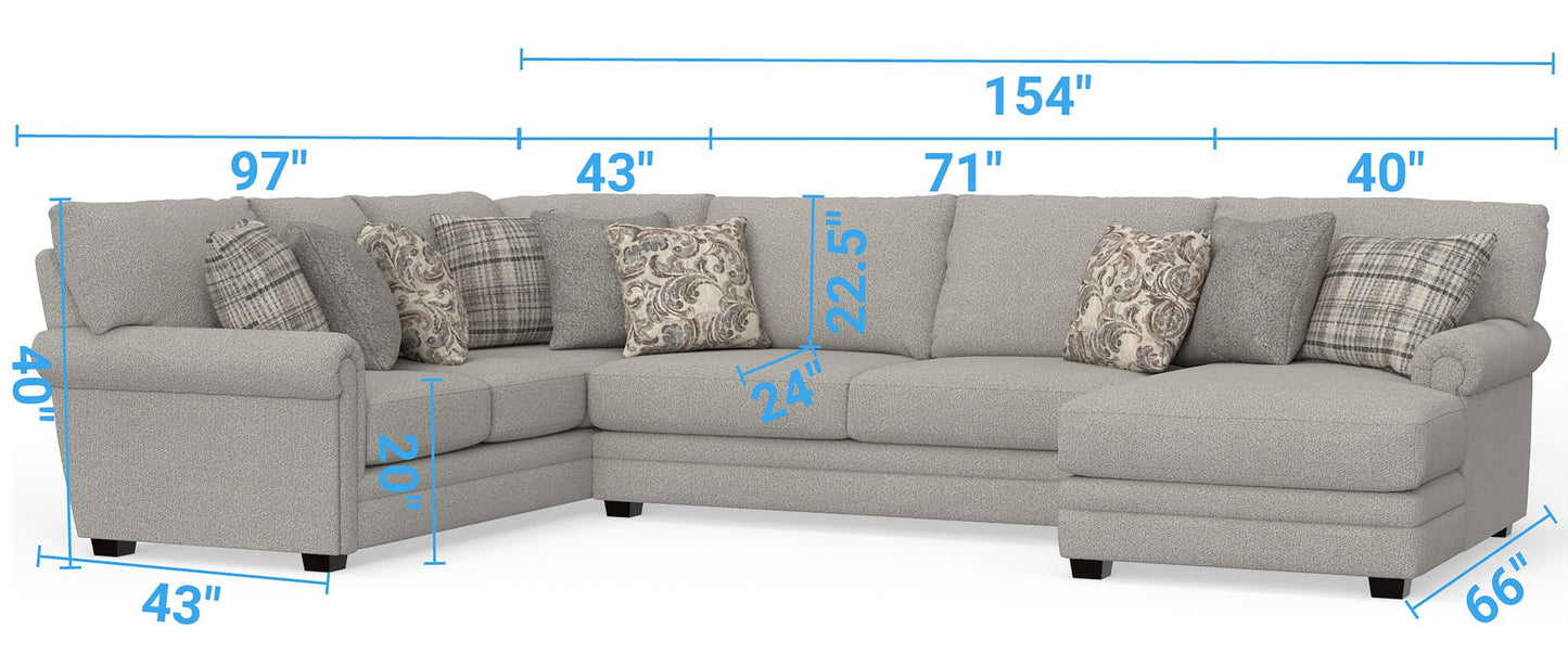 Livingston - Sectional With Comfort Coil Seating And Accent Pillows Included - Hornell Furniture Outlet