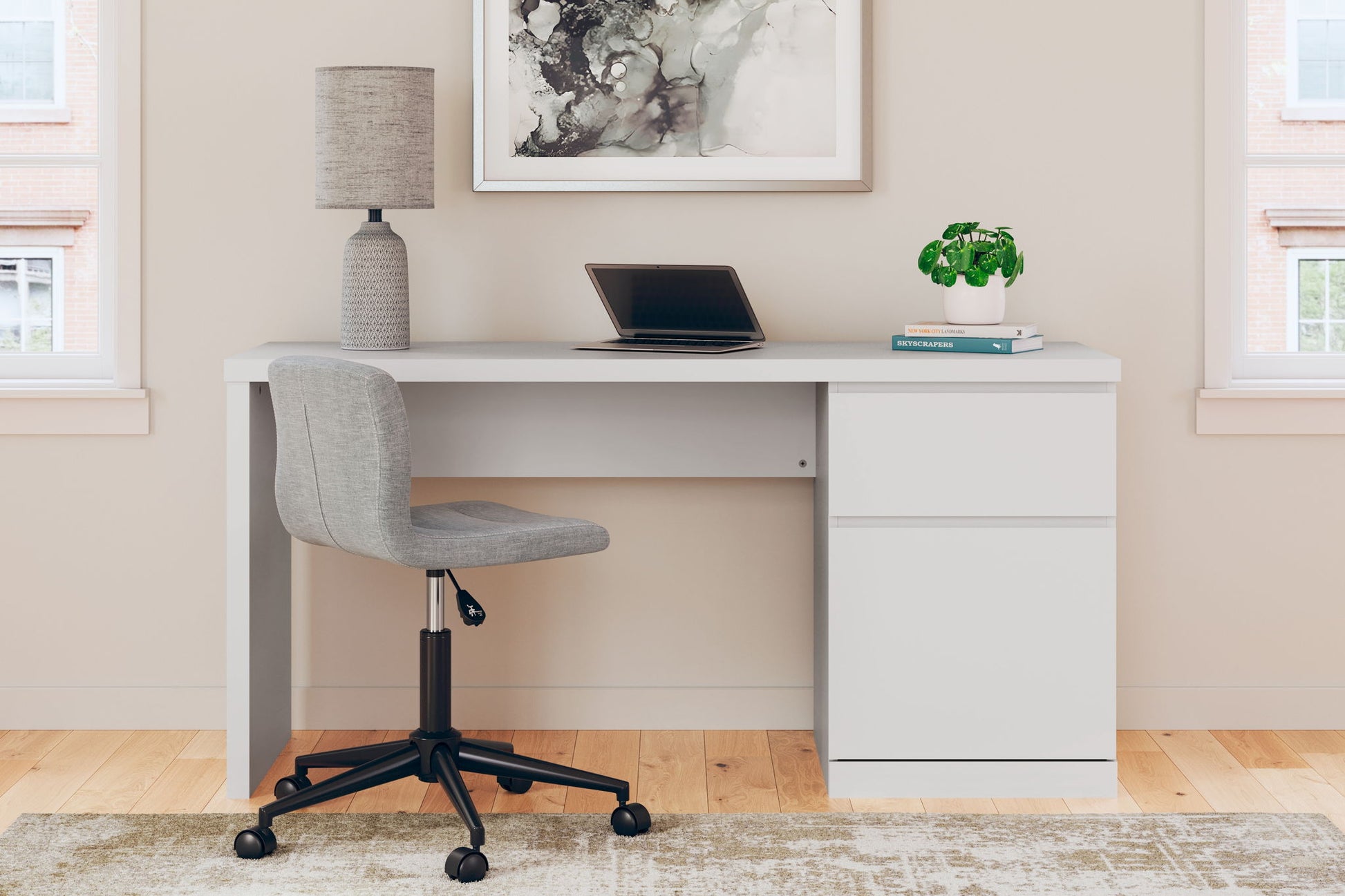 Onita - White - Home Office Desk - Hornell Furniture Outlet