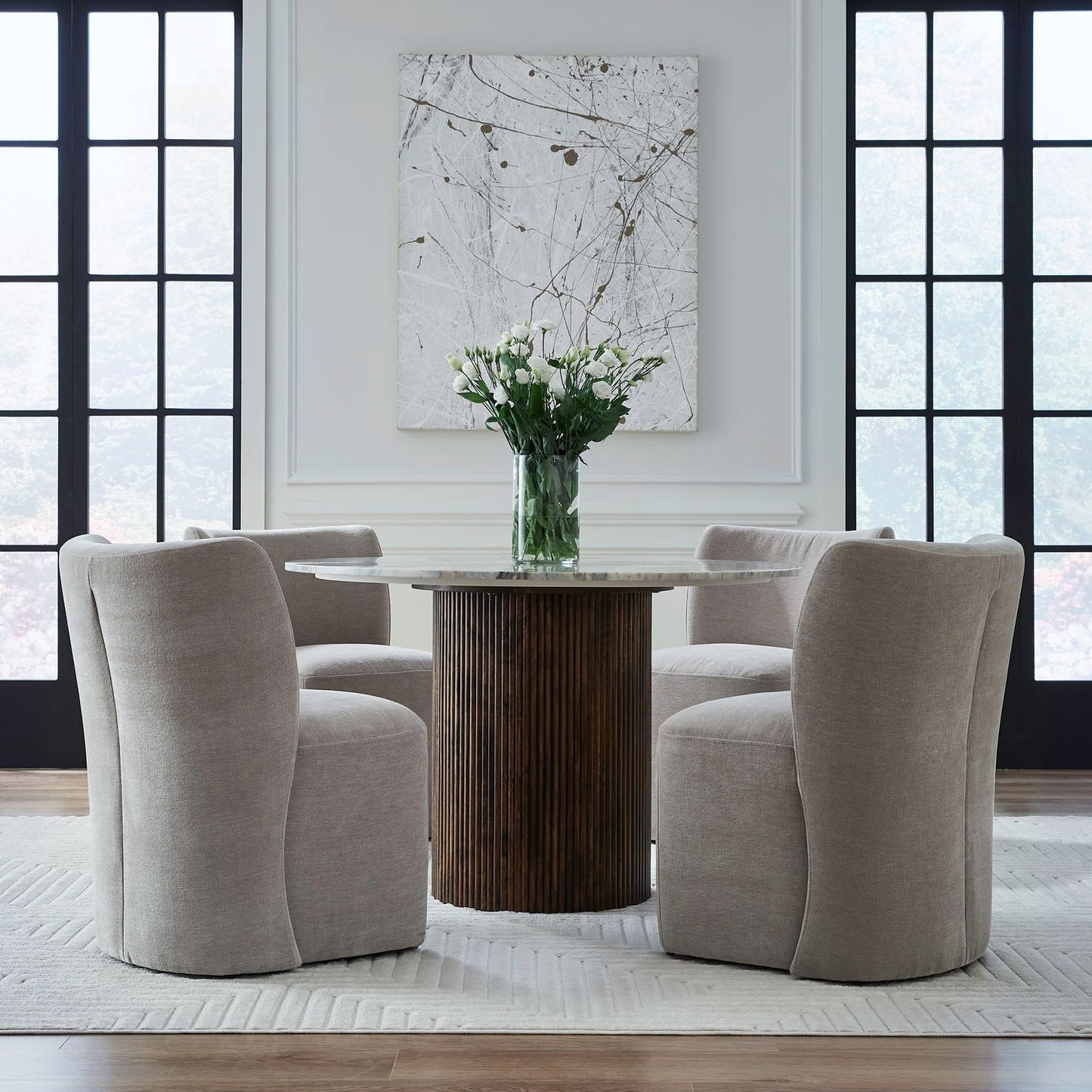 Accent Dining - Dining Chair With Casters Accent - Hornell Furniture Outlet