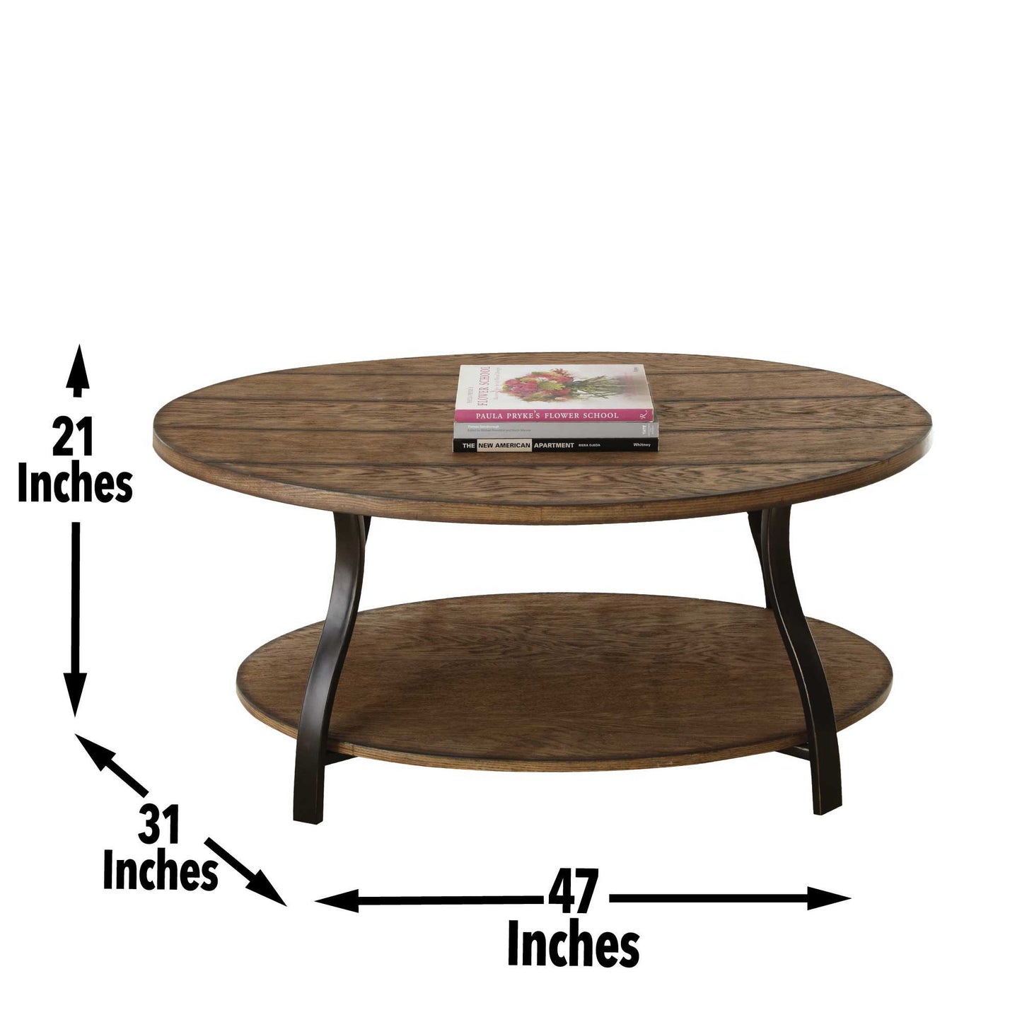 Denise - Oval Cocktail Table - Brown - Hornell Furniture Outlet