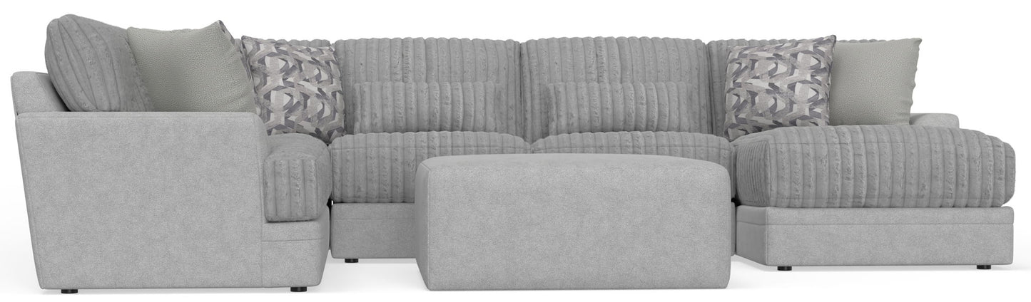 Titan - Sectional With Comfort Coil Seating, Cocktail Ottoman And Accent Pillows Included - Hornell Furniture Outlet