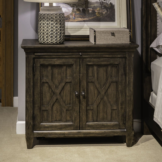 Paradise Valley - 2 Door Bedside Chest With Charging Station - Dark Brown - Hornell Furniture Outlet