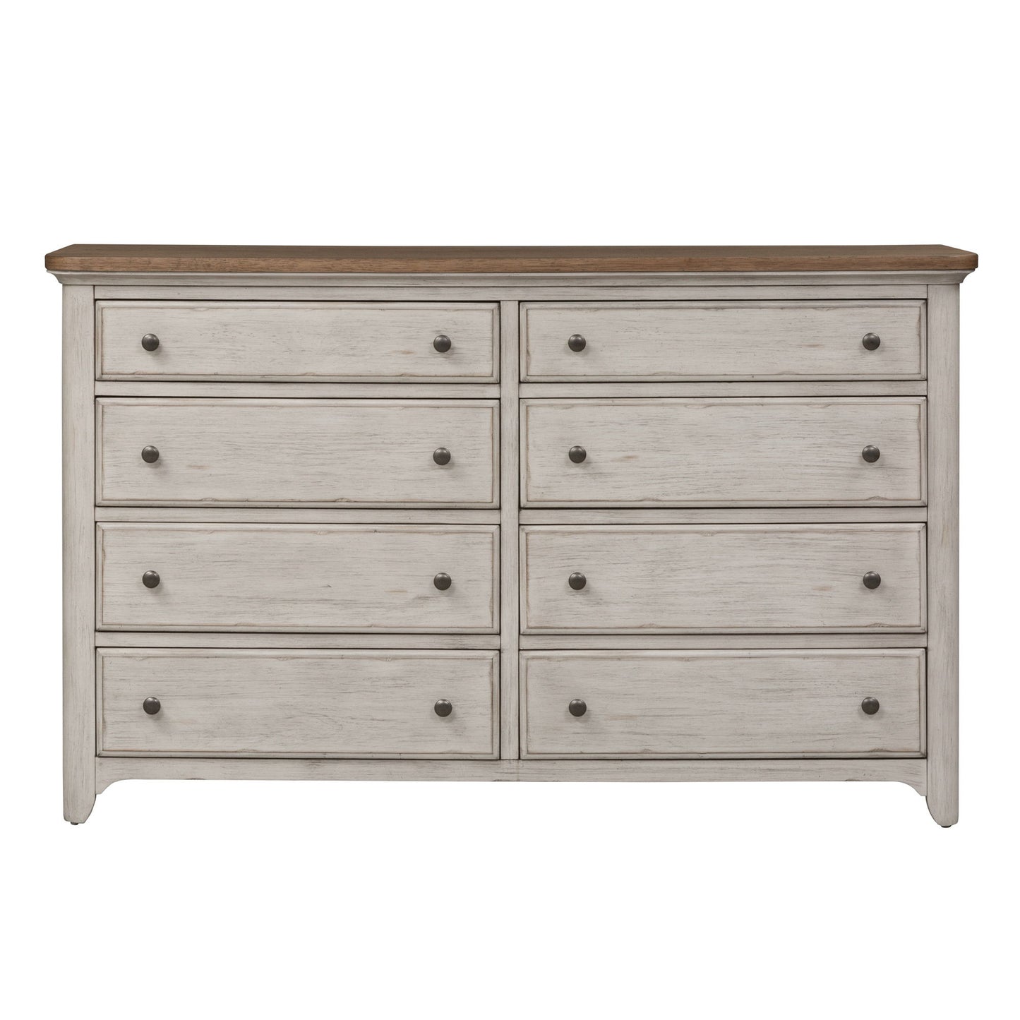 Farmhouse Reimagined - 8 Drawer Dresser - White - Hornell Furniture Outlet