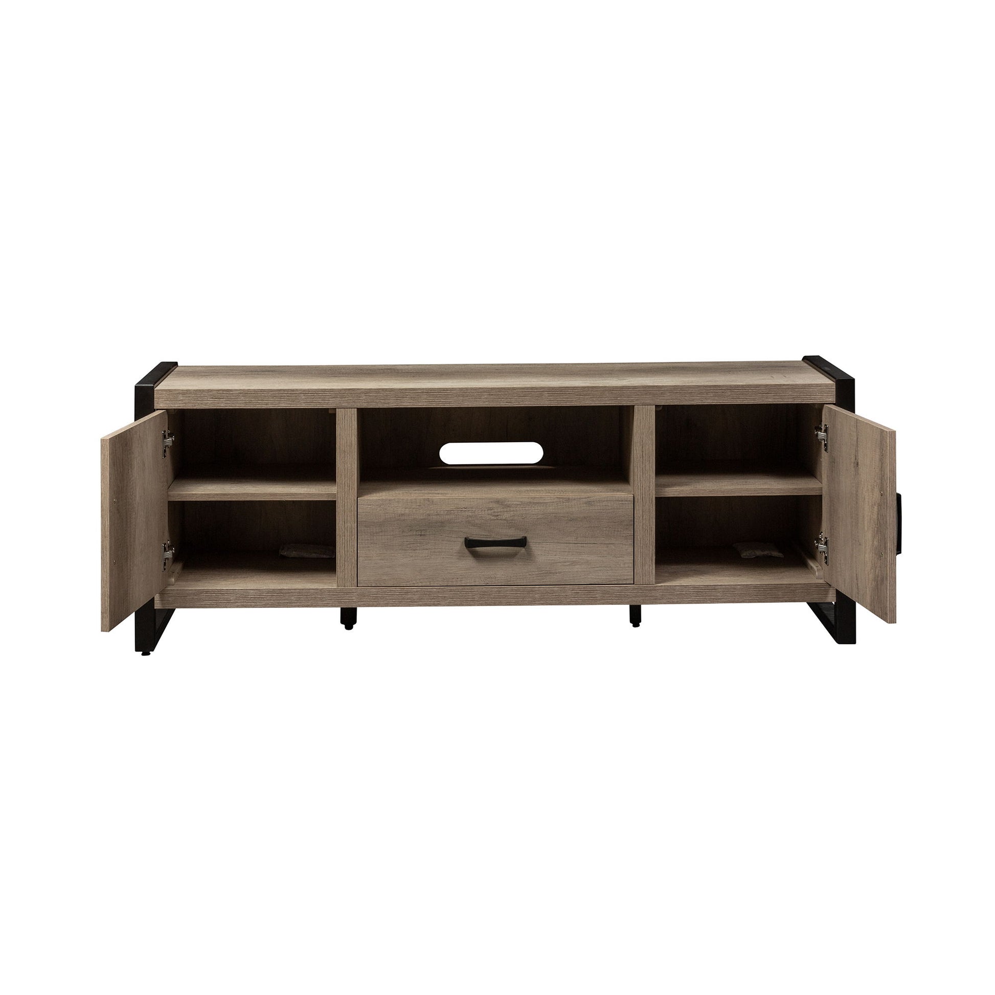 Sun Valley - 64" TV Console With Faux Metal - Light Brown - Hornell Furniture Outlet
