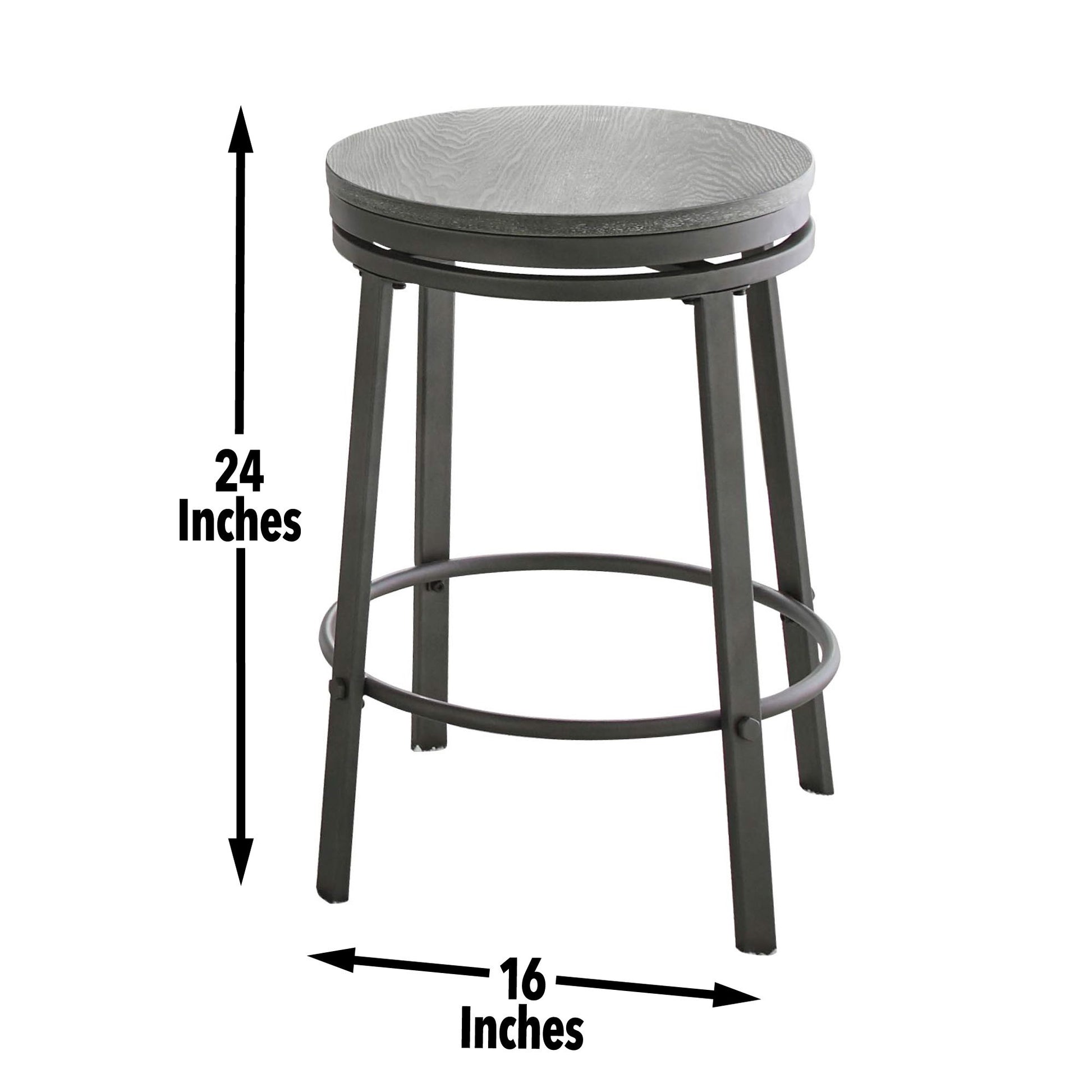 Portland - Counter Stool (Set of 2) - Dark Gray - Hornell Furniture Outlet