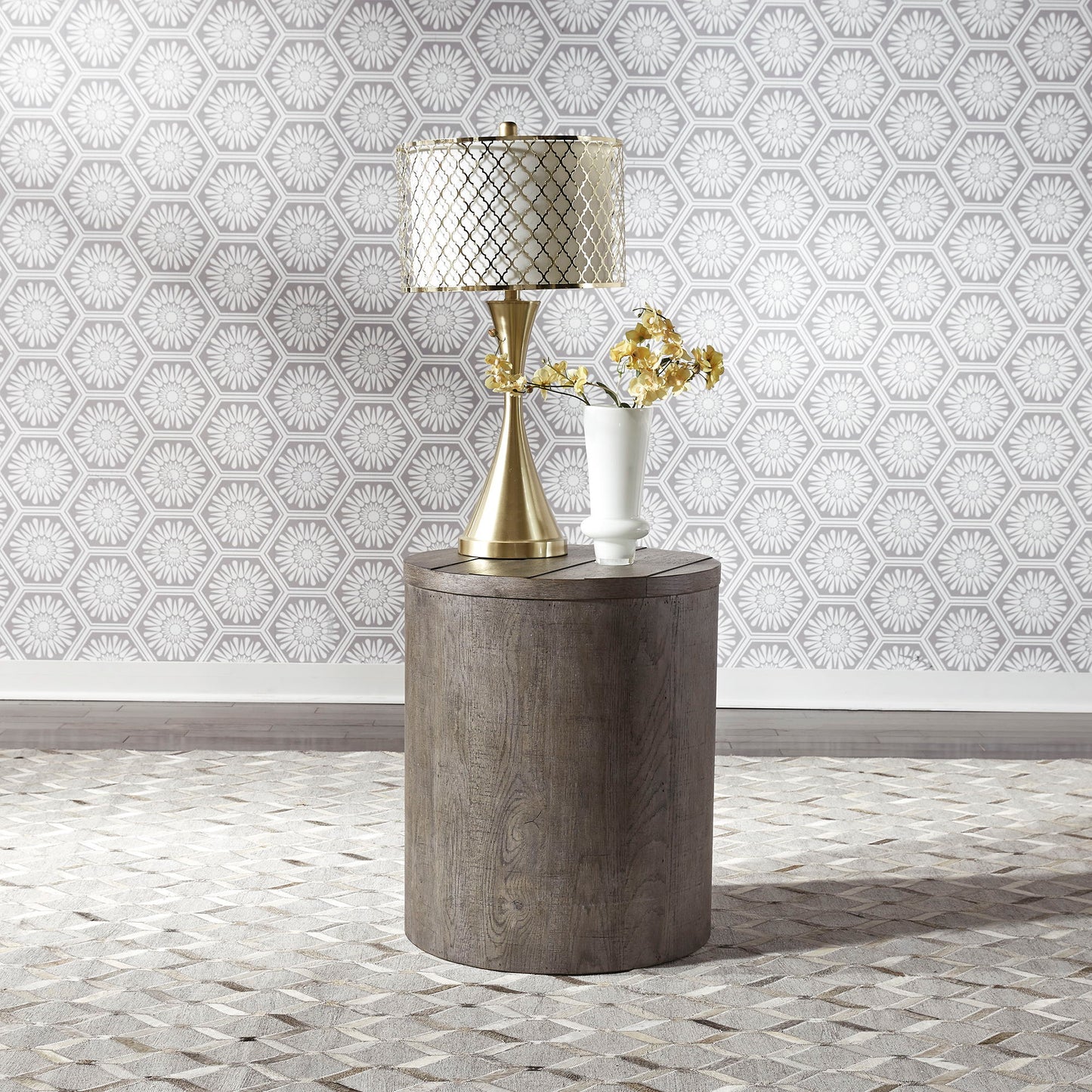 Modern Farmhouse - Drum End Table - Hornell Furniture Outlet