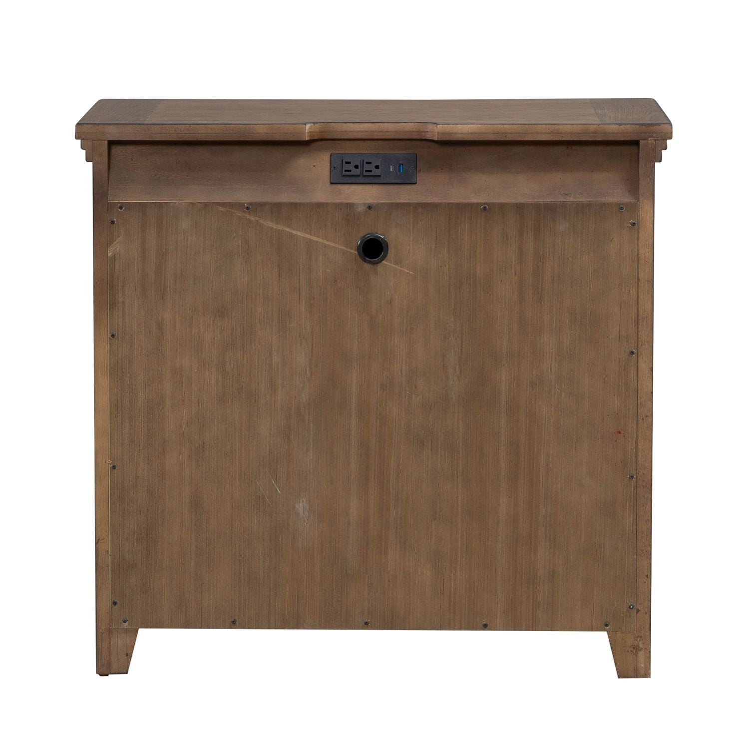 Carolina Park - 2 Door Bedside Chest With Charging Station - Brown - Hornell Furniture Outlet