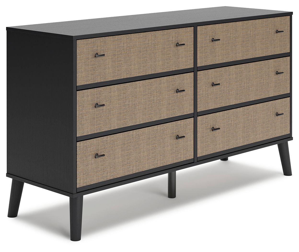 Charlang - Black / Gray - Six Drawer Dresser - Hornell Furniture Outlet